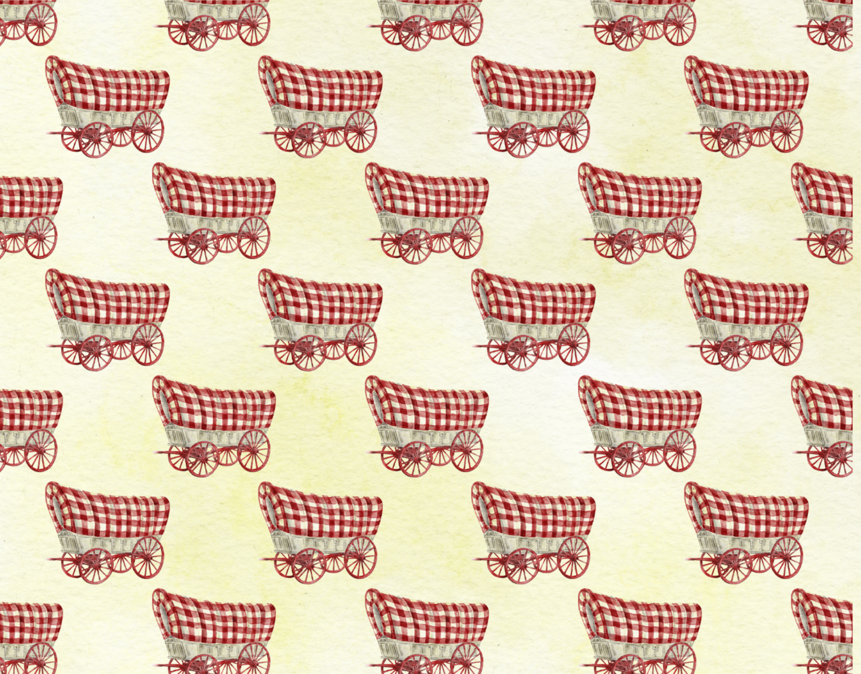 Crimson & Cream Wagon Notecard Set
