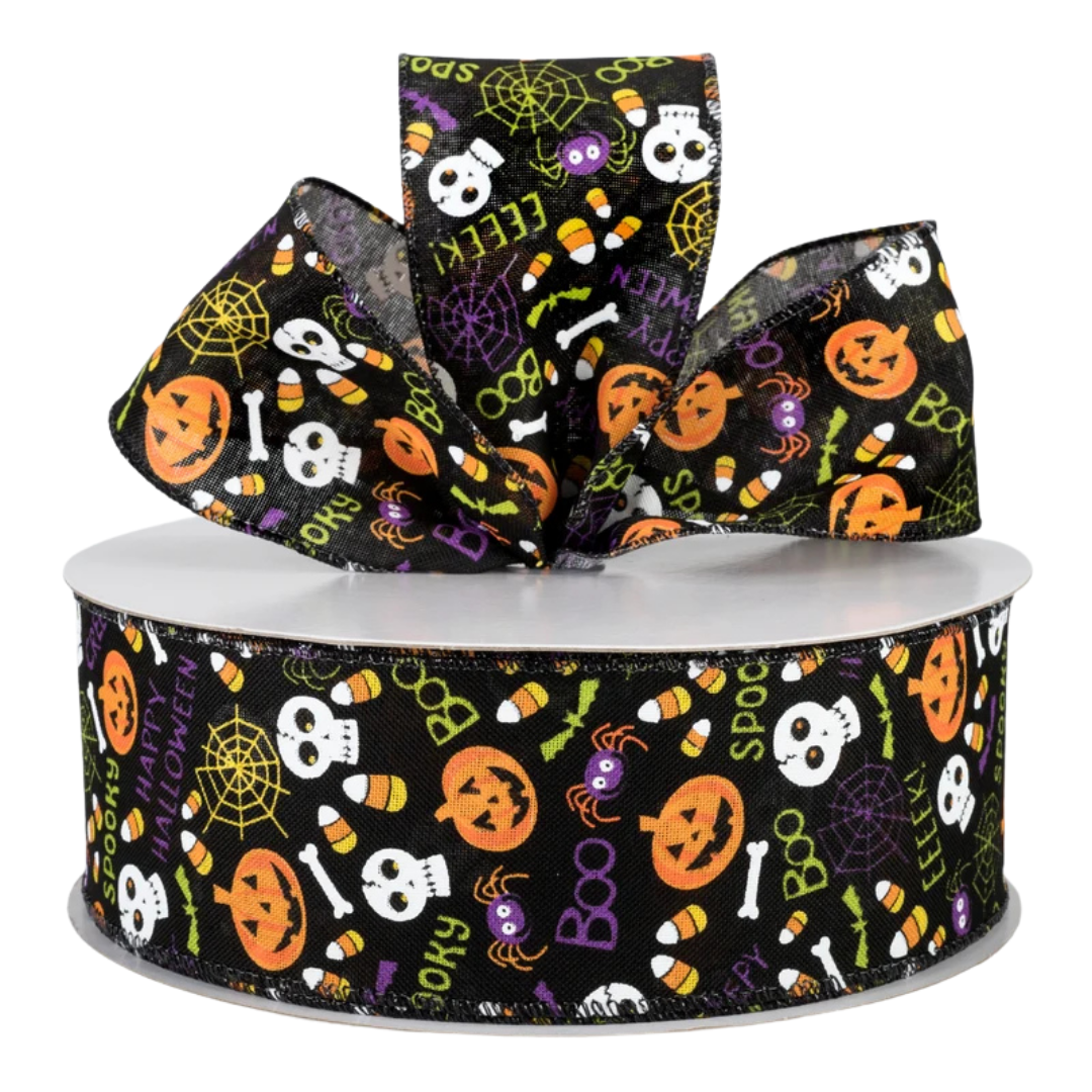Black Spooky Halloween Ribbon
