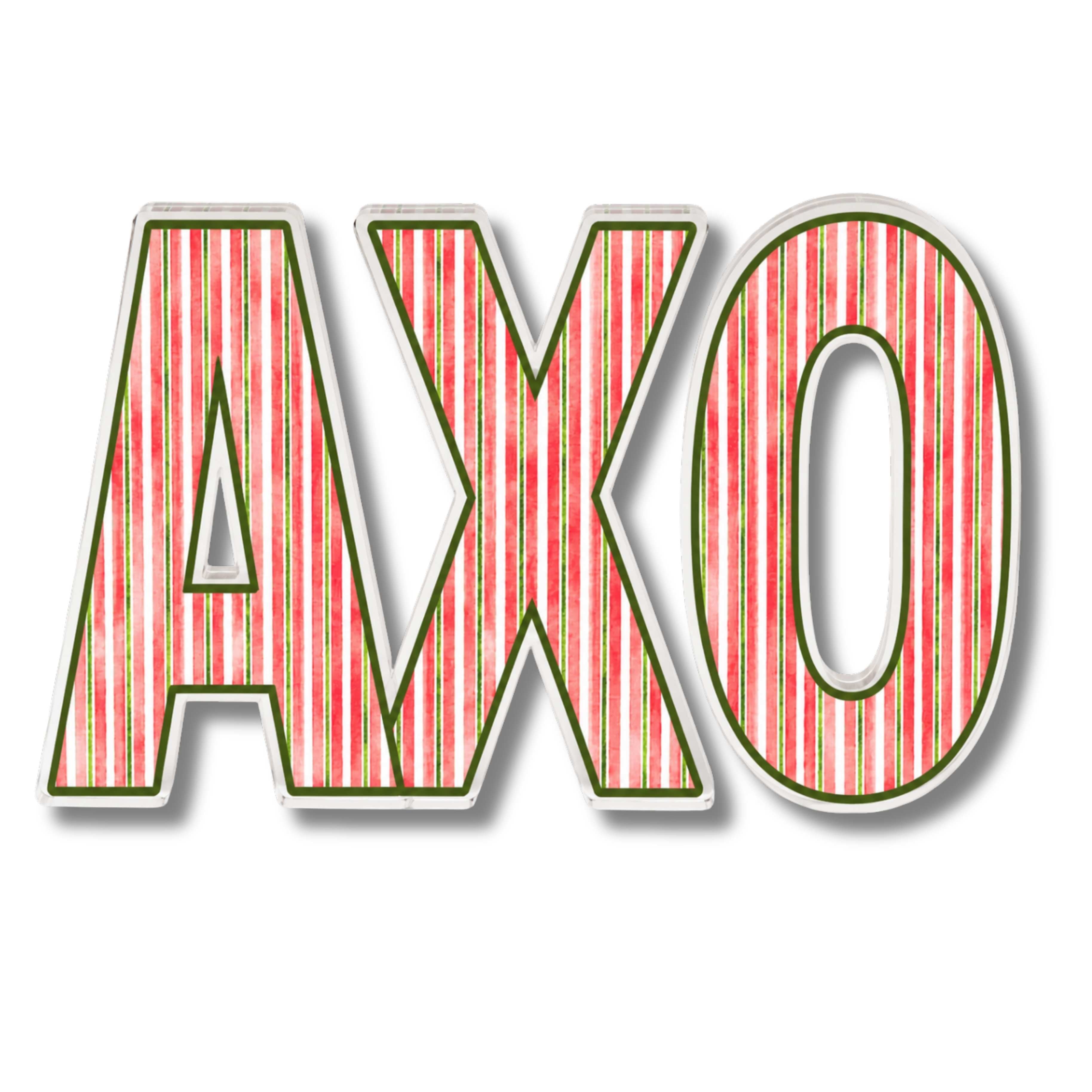 Alpha Chi Omega Signature Stripe Acrylic Shelfie