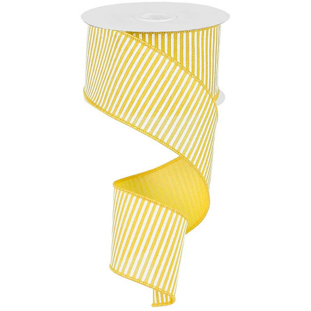 Yellow & White Pinstripe Ribbon