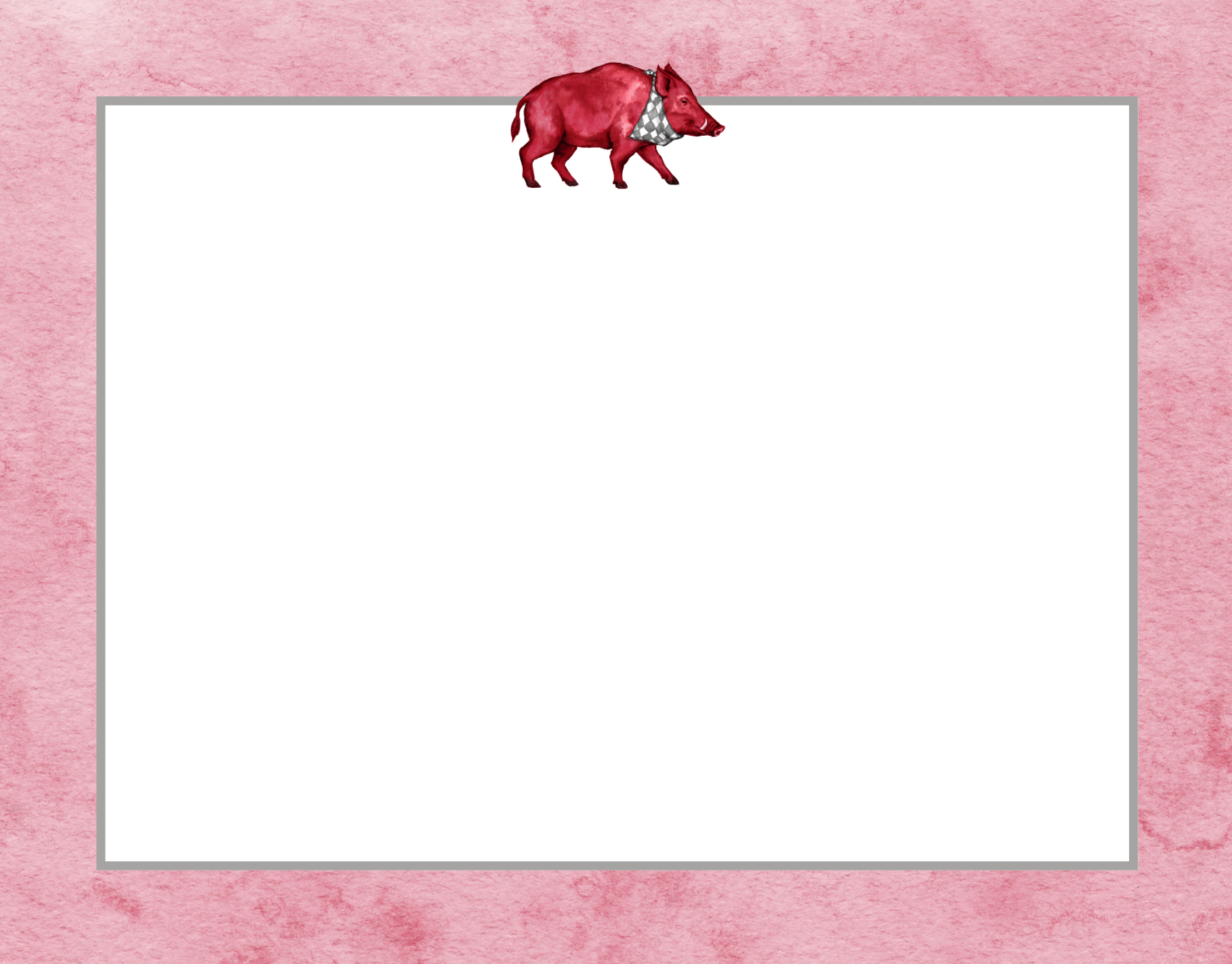 Crimson Hog Notecard Set