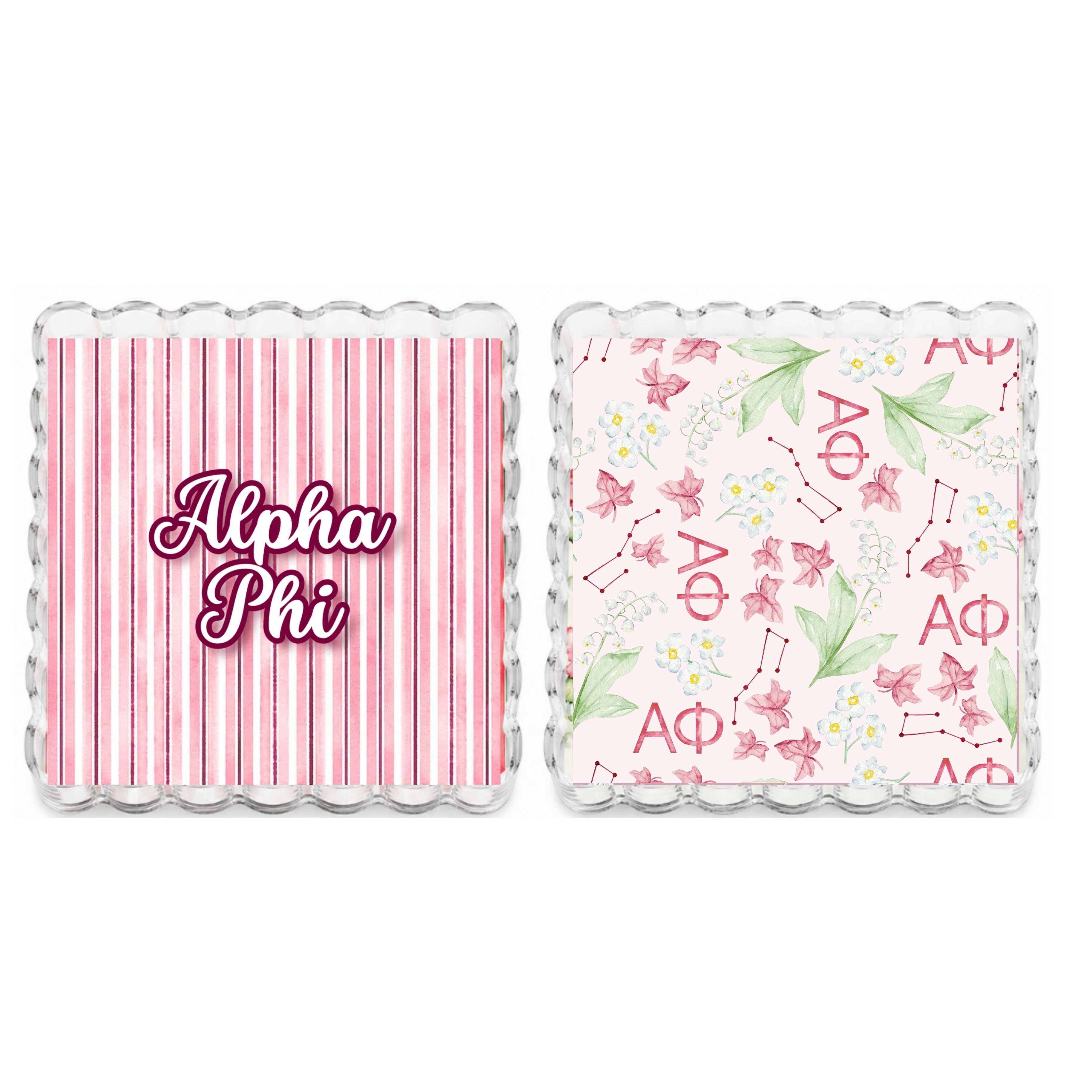 Alpha Phi Reversible and Interchangeable Trinket Tray