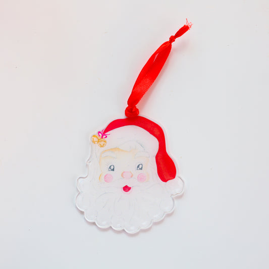 Holly Jolly Santa Ornament