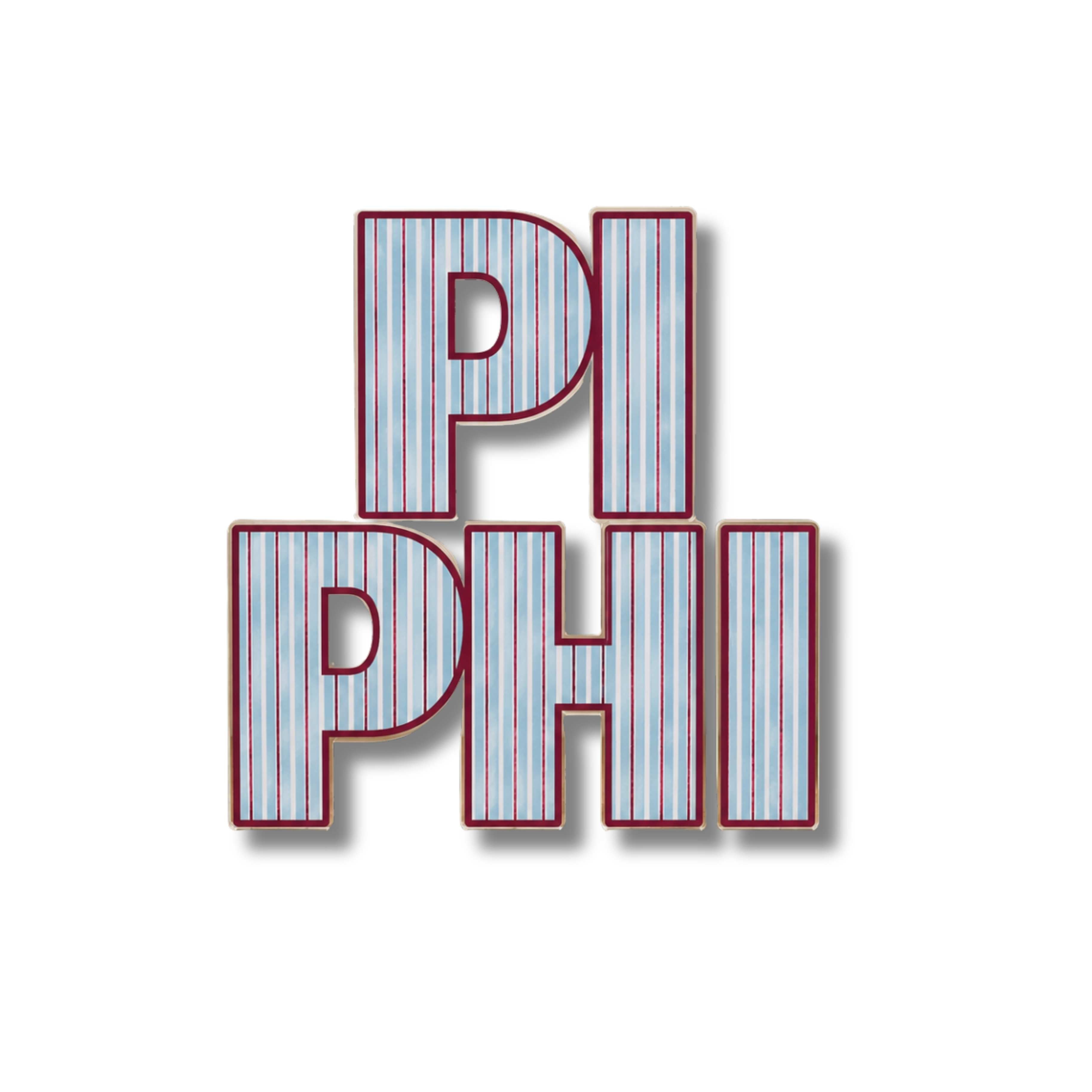 Pi Beta Phi Signature Stripe Acrylic Shelfie