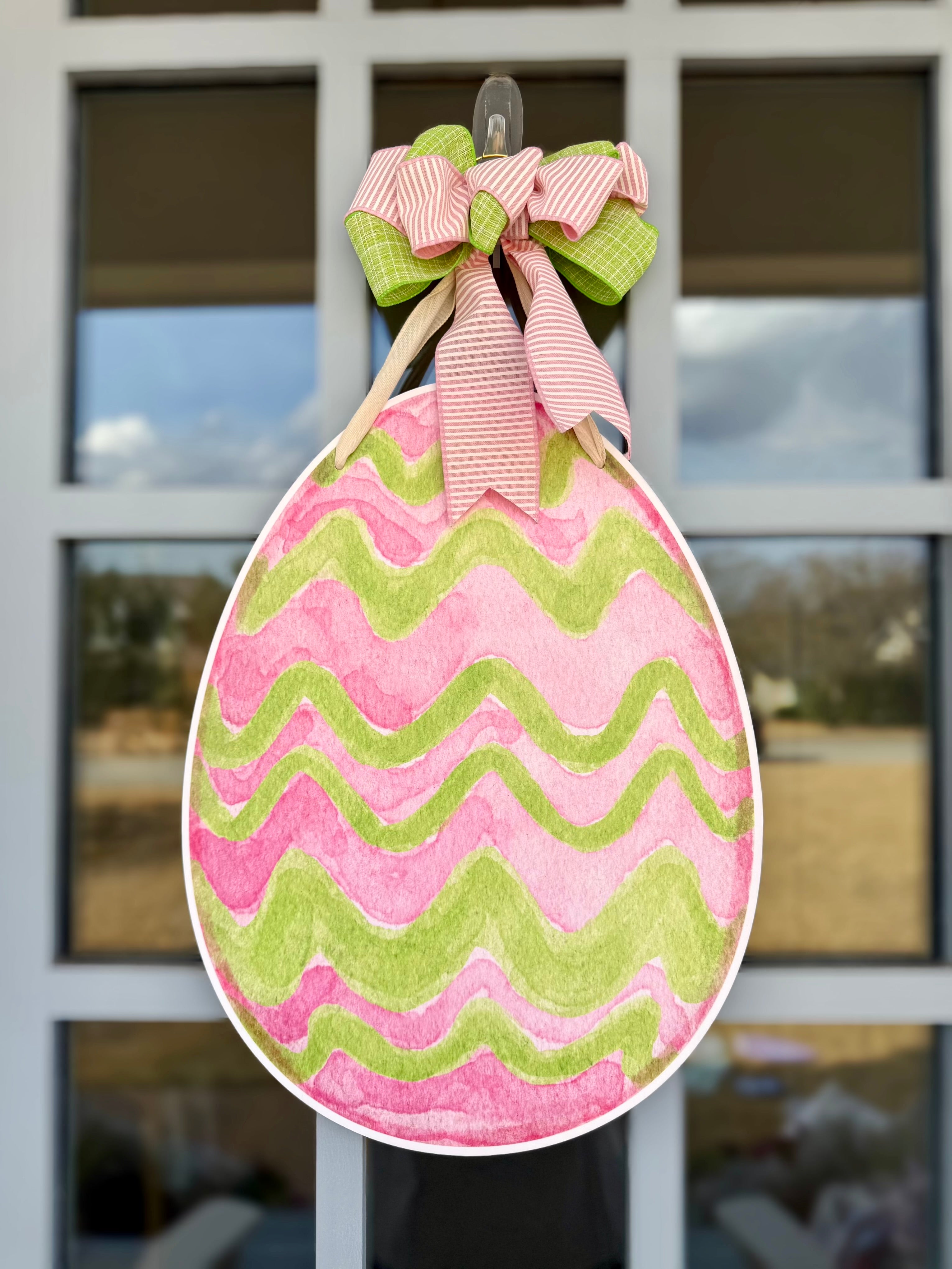Ribbon Stripe Egg Door Hanger