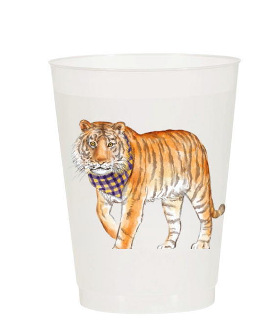 PRE ORDER (Ships 8/31) Louisiana Tiger Frosted 16 oz Cup Set