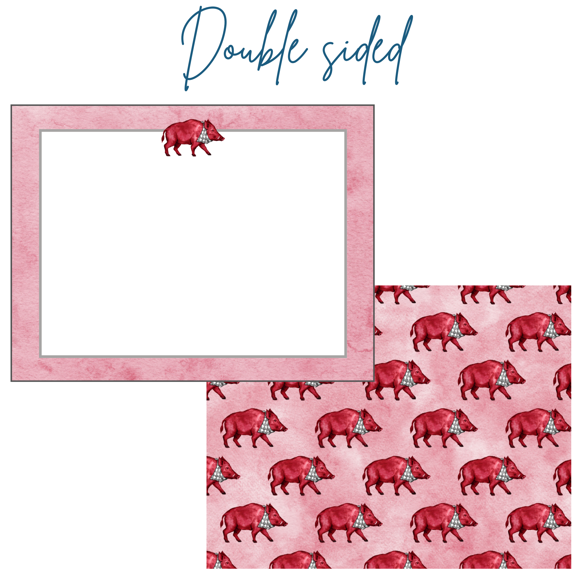 Crimson Hog Notecard Set