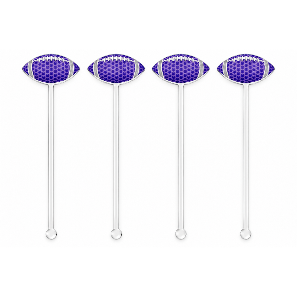 Purple Football Swizzle Sticks