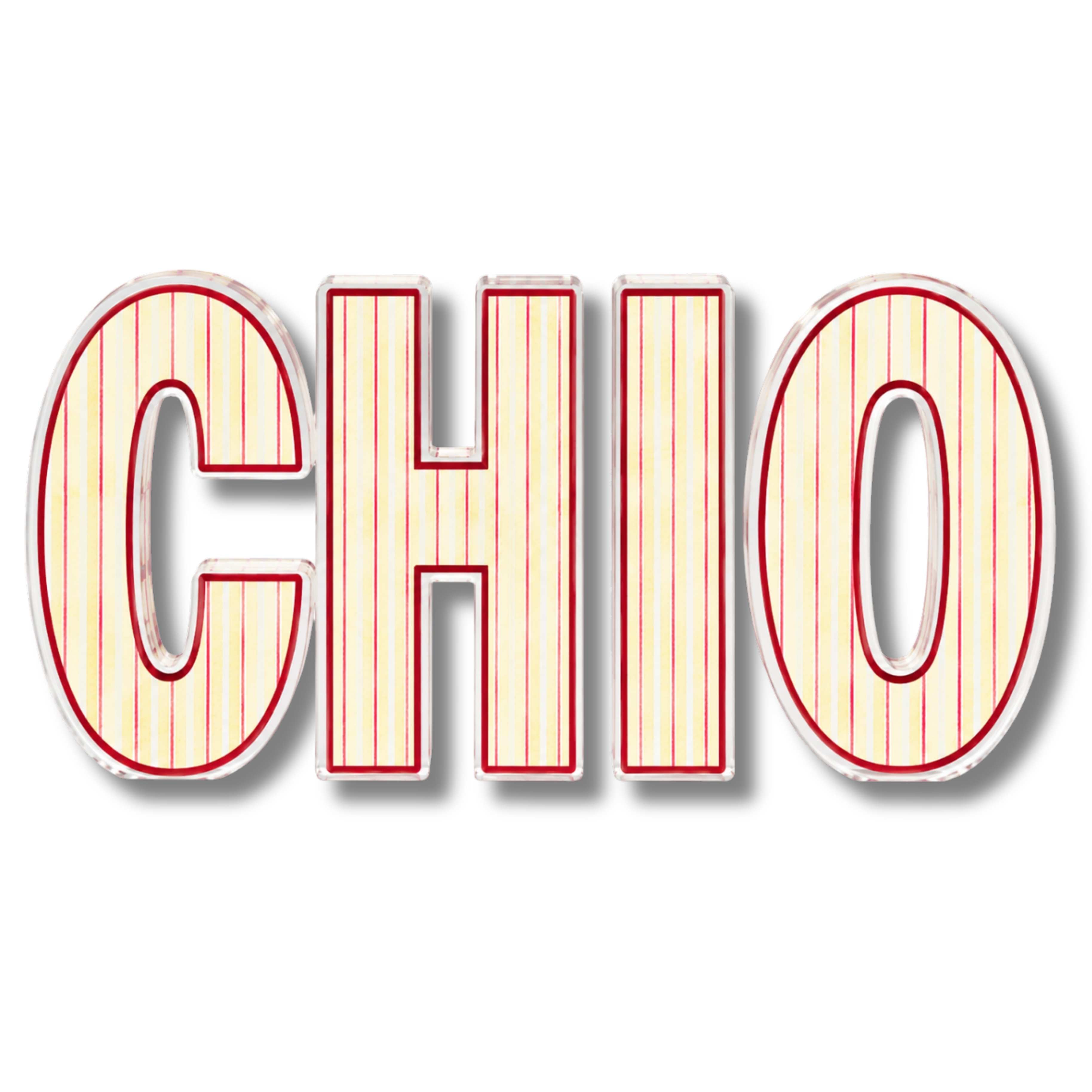 Chi Omega Signature Stripe Acrylic Shelfie