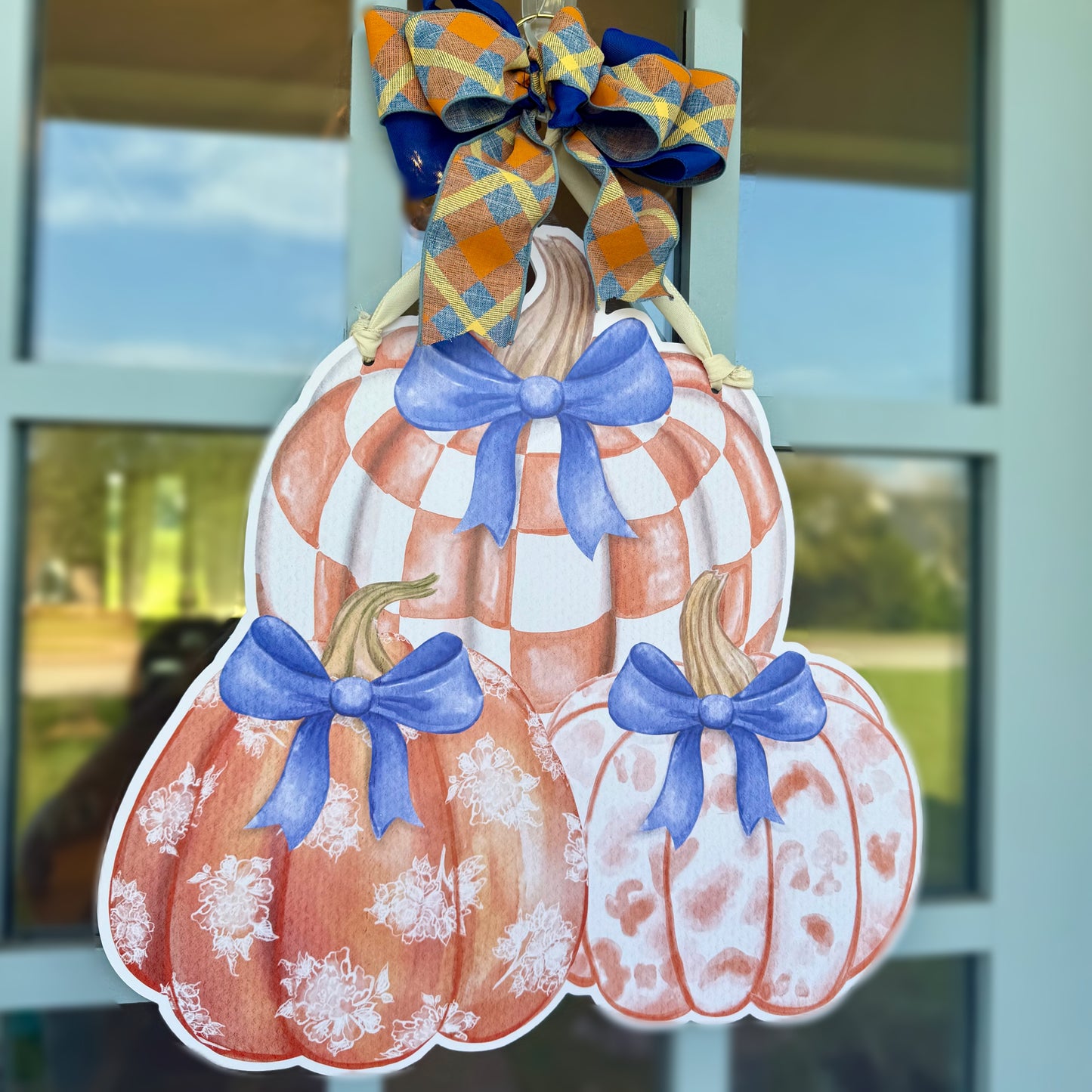 Pumpkin Medley Duet Reversible Door Hanger