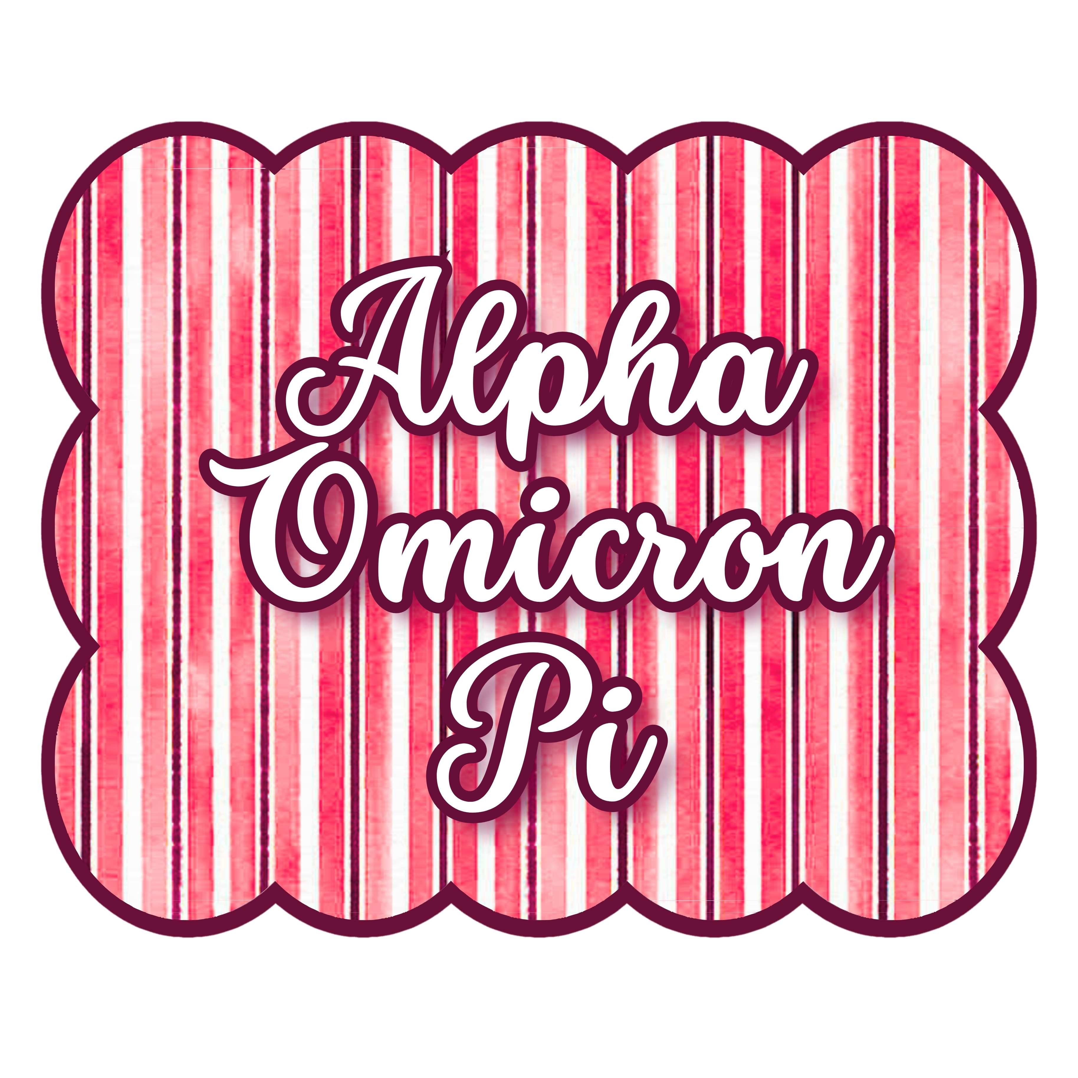 Alpha Omicron Pi Signature Stripe Door Hanger