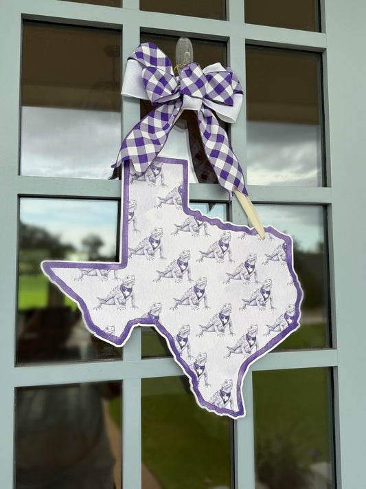 PRE ORDER (Ships 8/31) Purple Horned Frog Printed Door Hanger