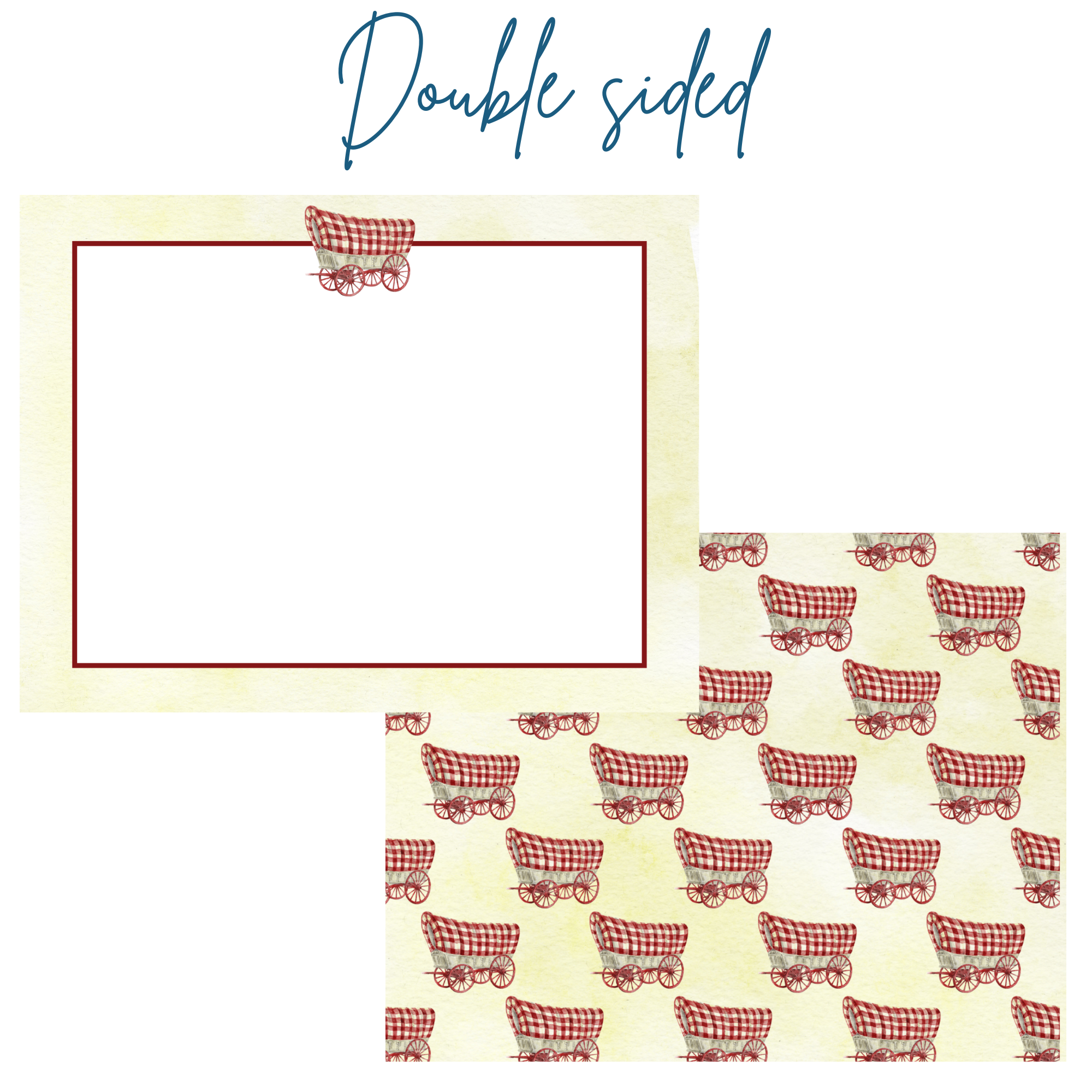 Crimson & Cream Wagon Notecard Set