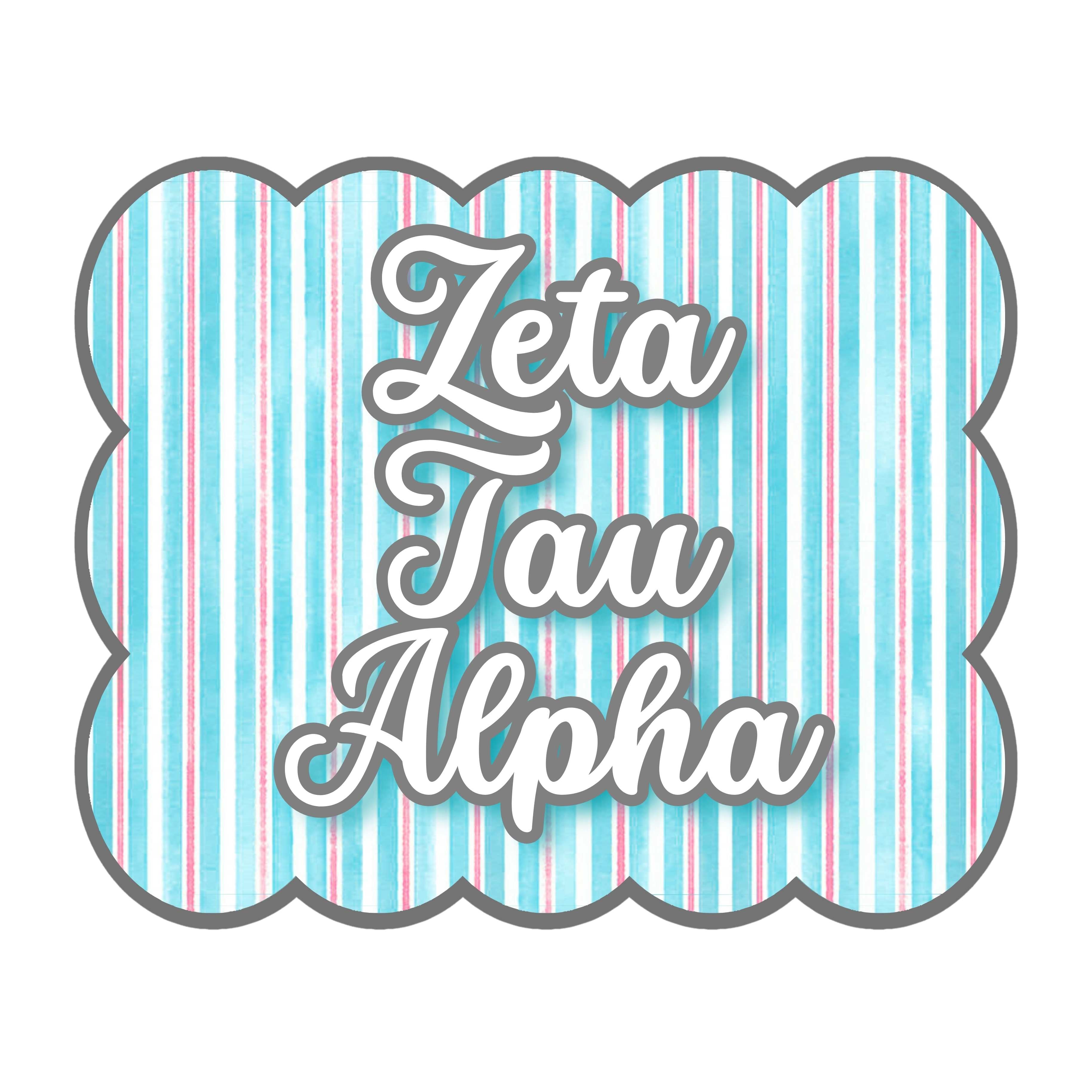 Zeta Tau Alpha Signature Stripe Door Hanger