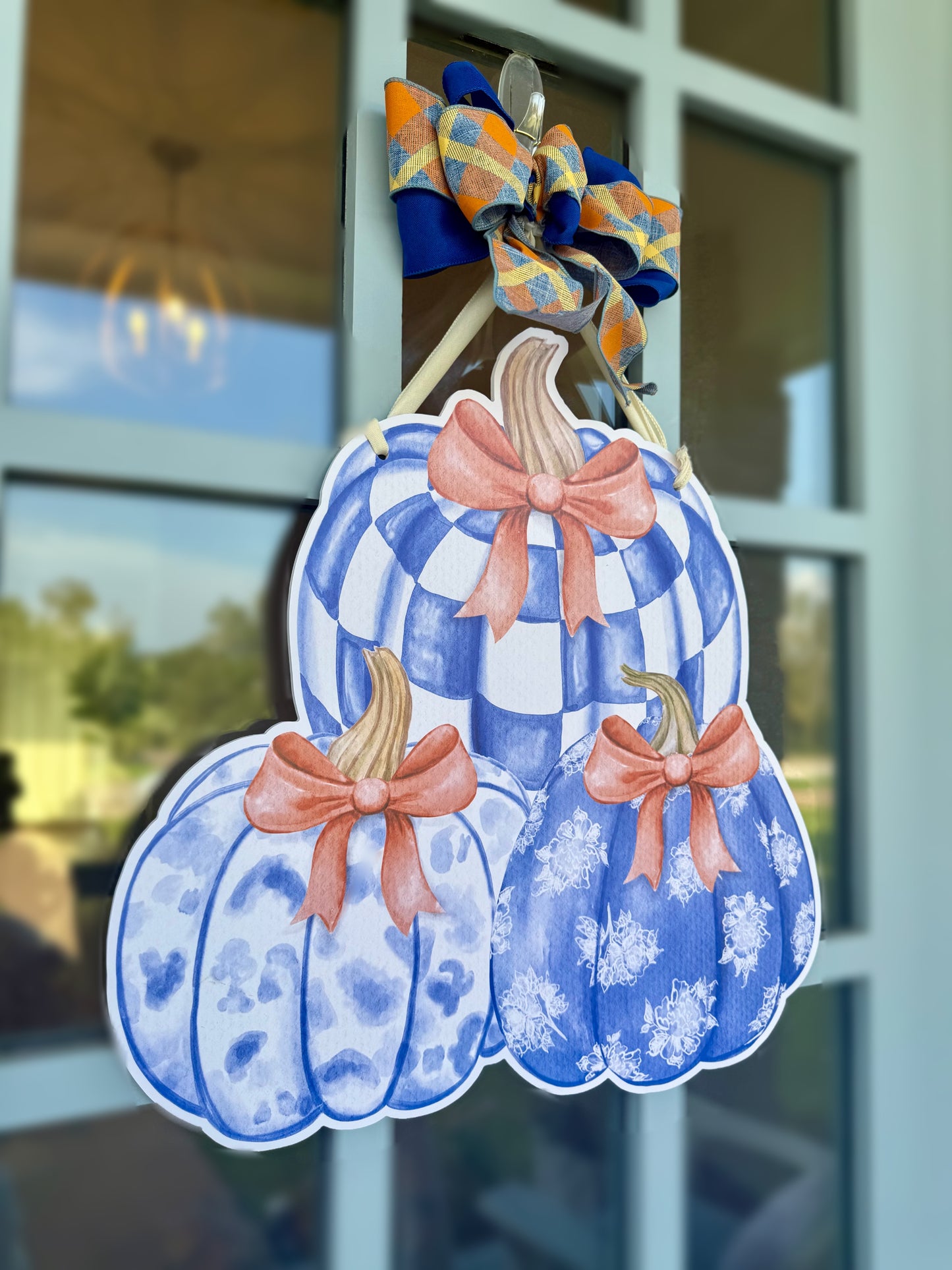 Pumpkin Medley Duet Reversible Door Hanger
