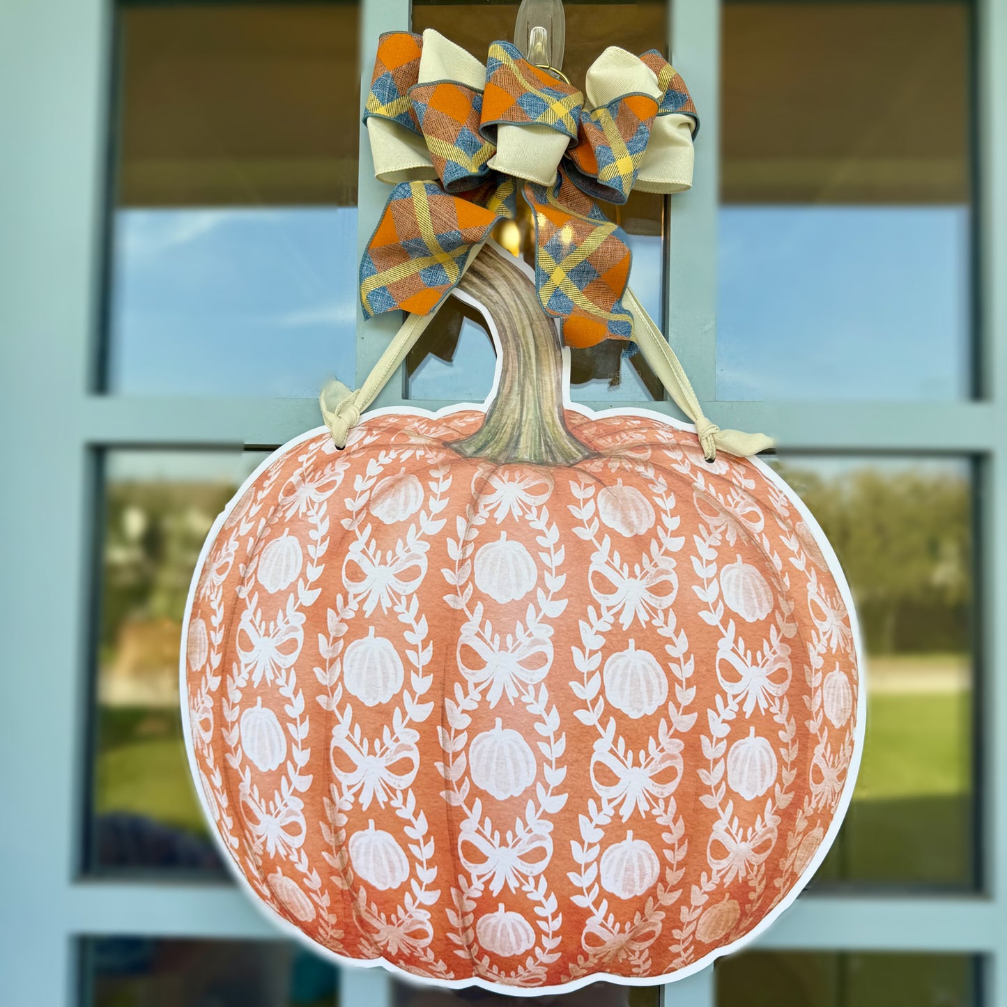Pumpkin Spice & Blush Reversible Door Hanger