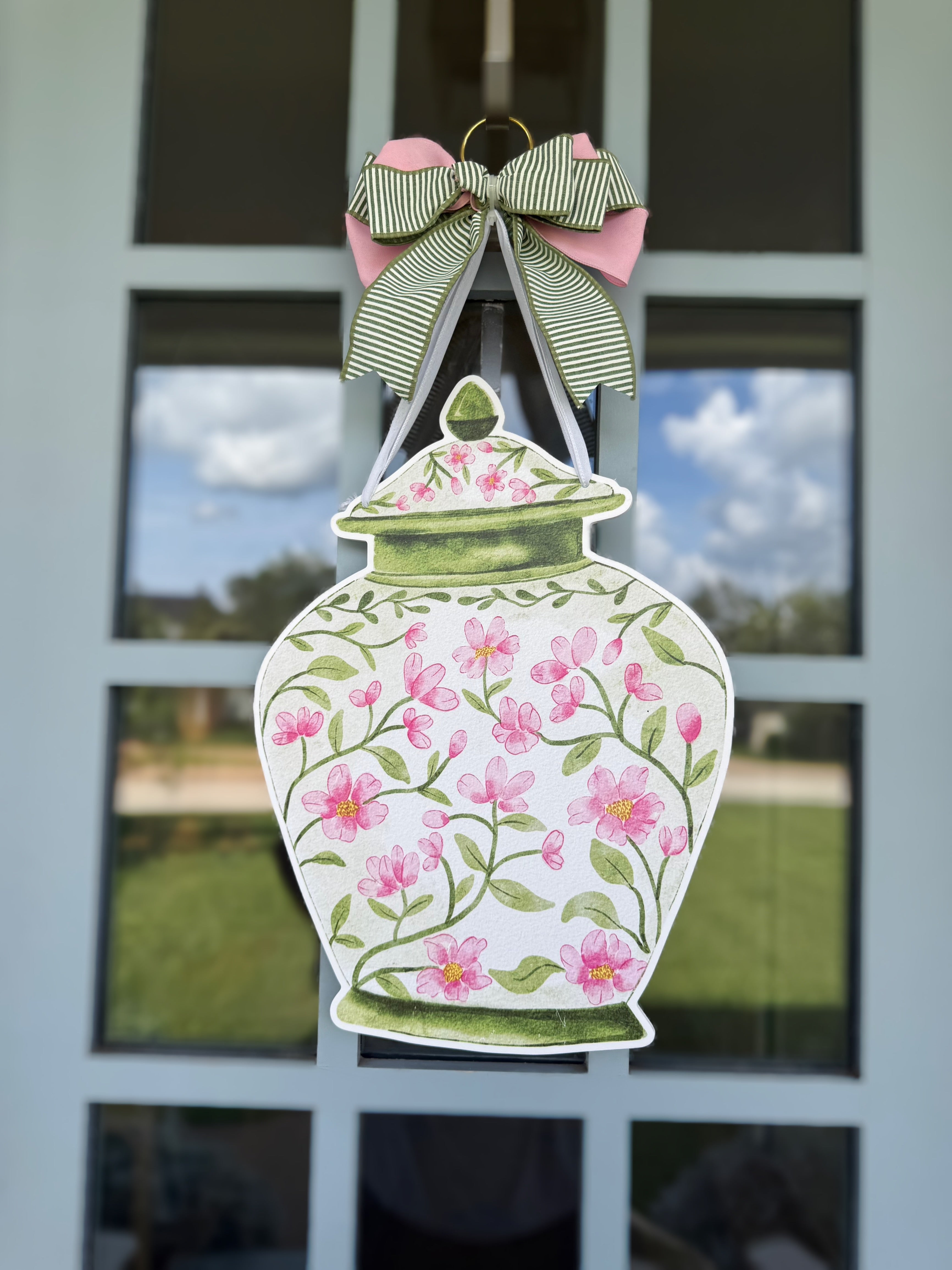 Blushing Blooms Ginger Jar Door Hanger