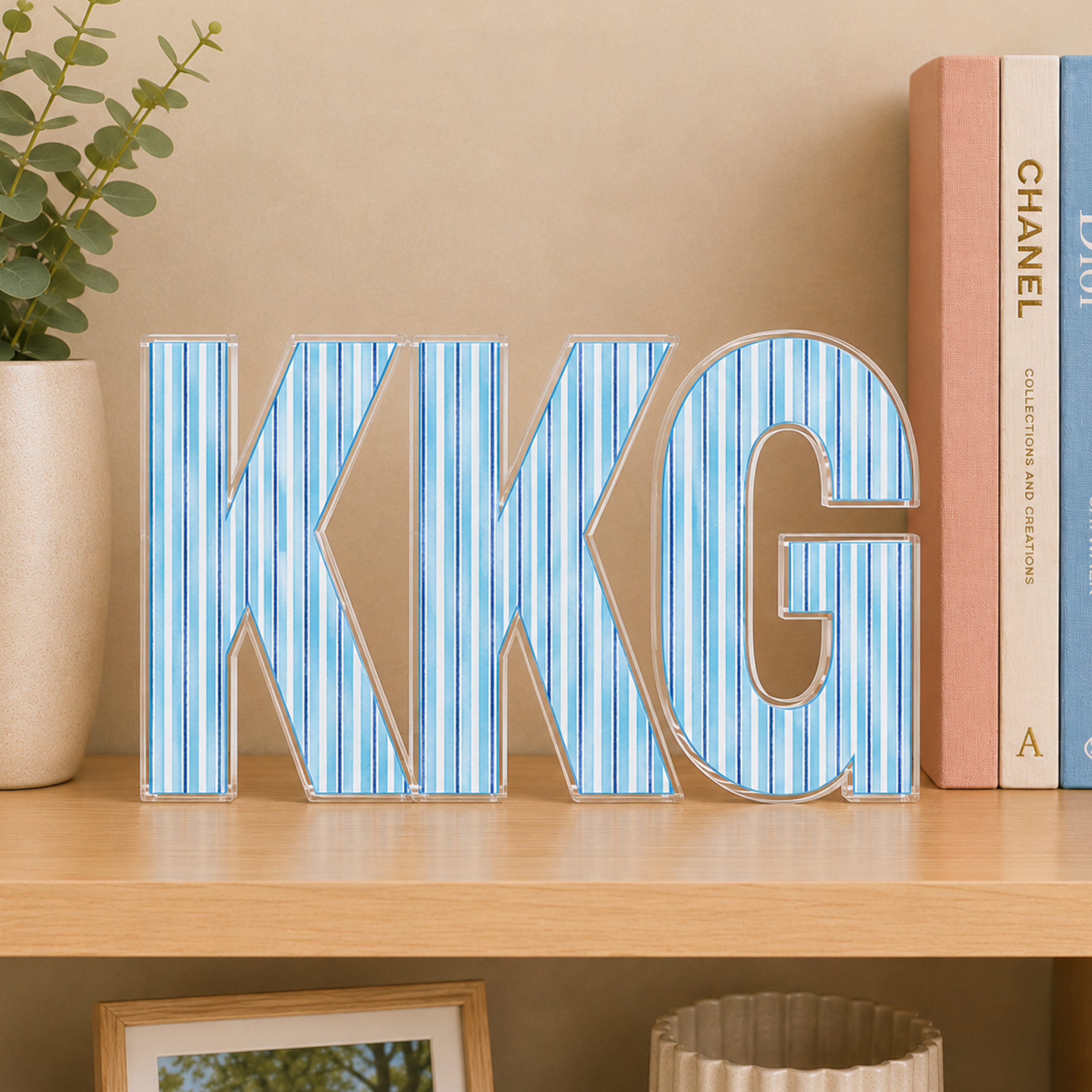 Kappa Kappa Gamma Signature Stripe Acrylic Shelfie