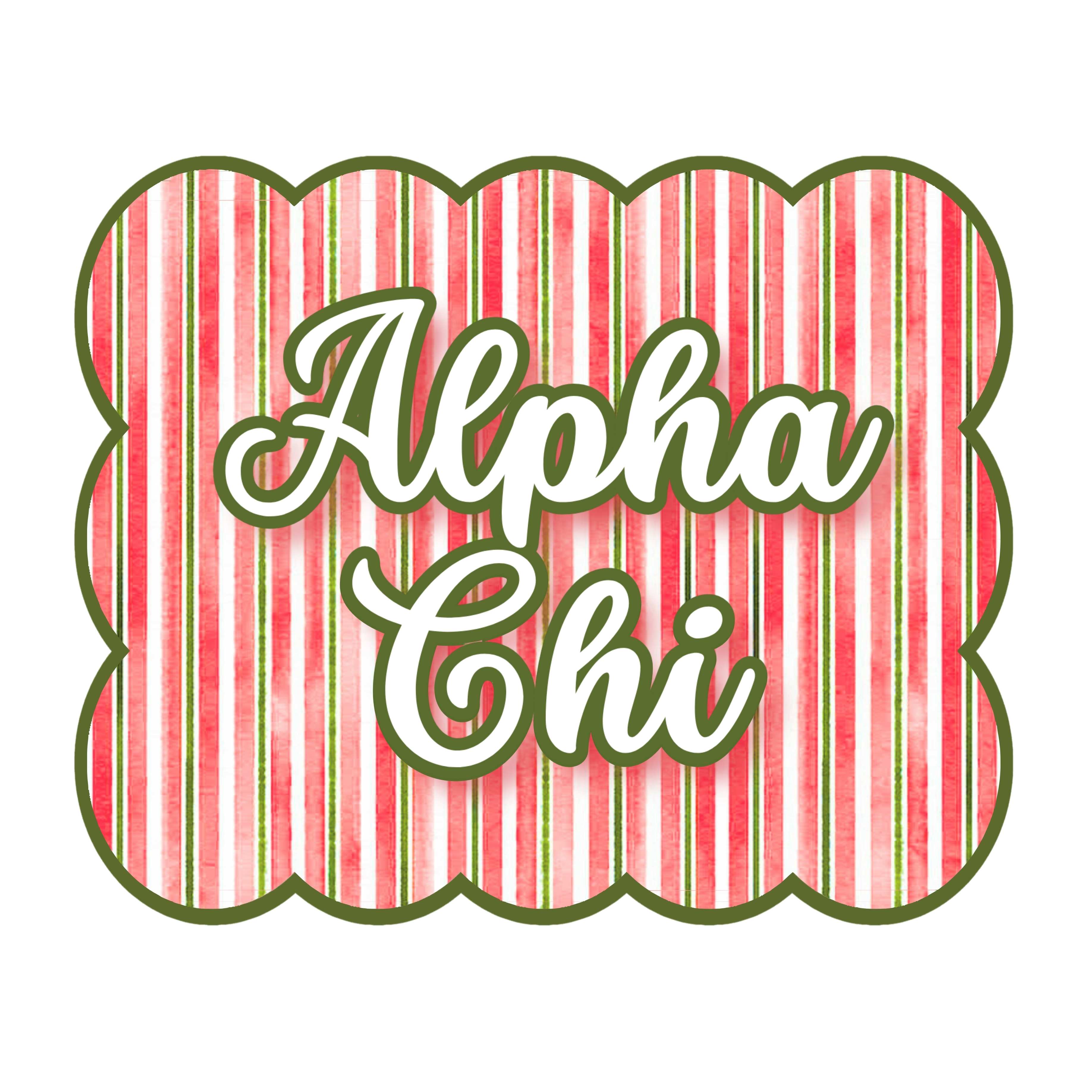 Alpha Chi Omega Signature Stripe Door Hanger