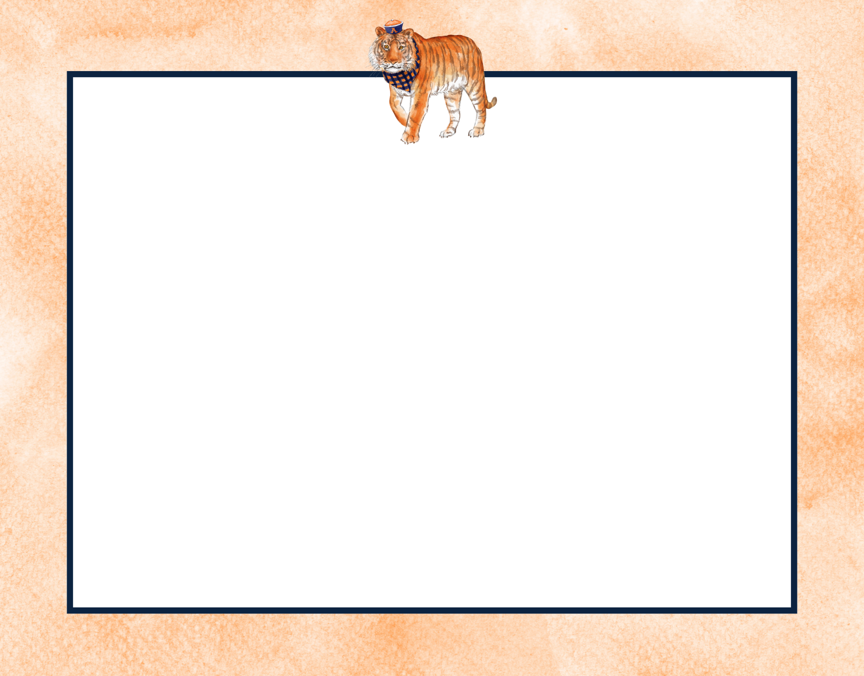 Orange and Blue Tiger Notecard Set