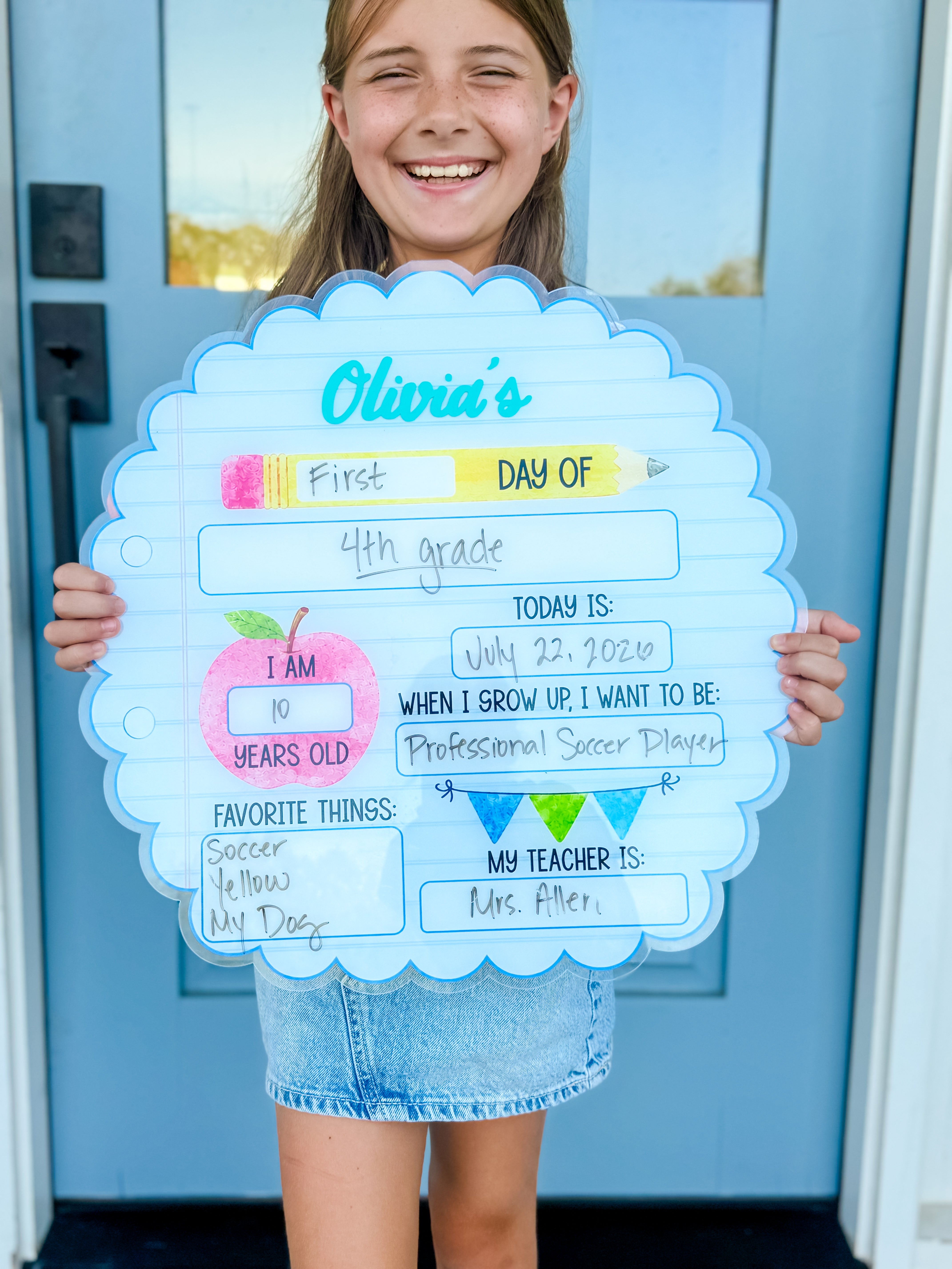 First Day Keepsake Sign- Scalloped Notebook