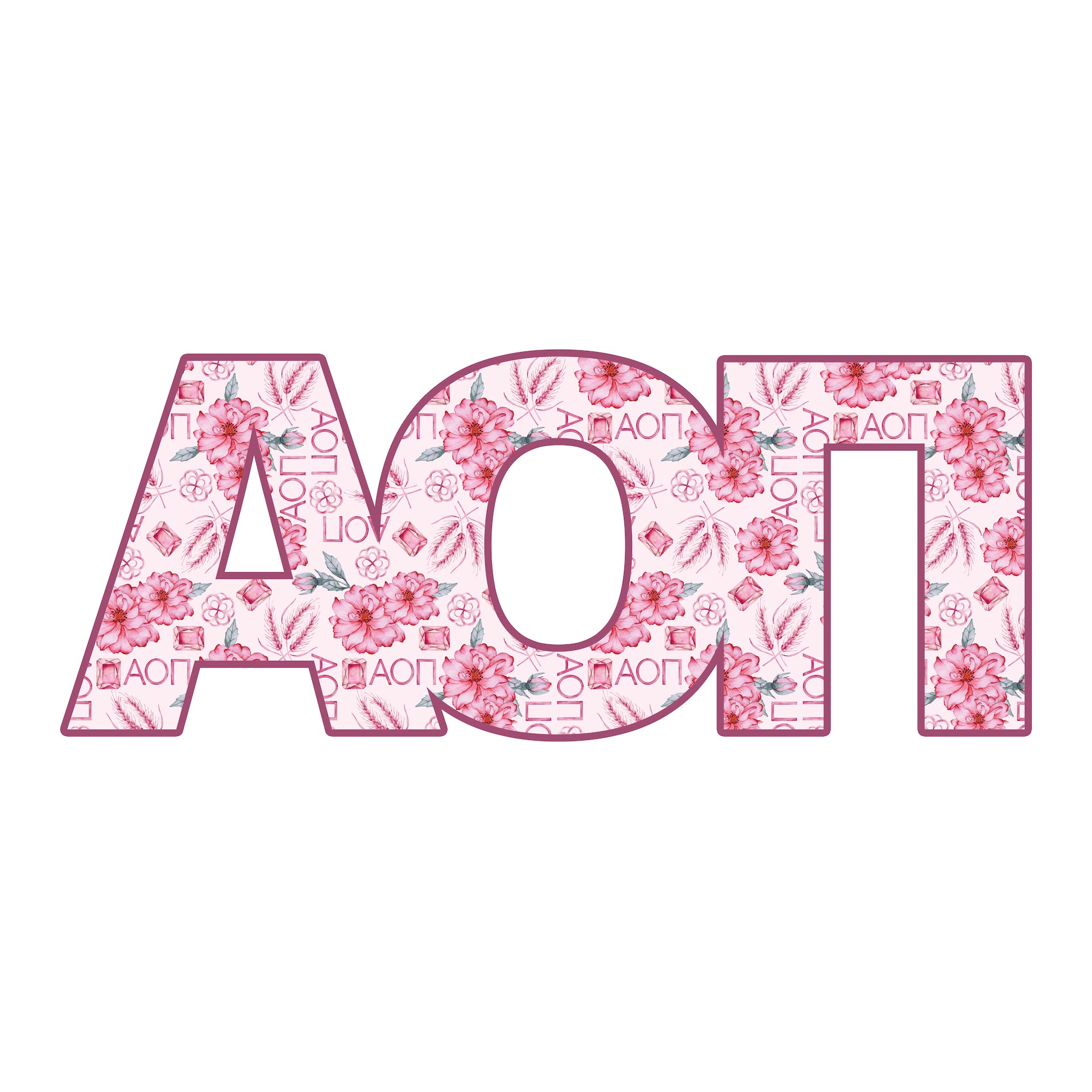 Alpha Omicron Pi Acrylic Shelf Decor
