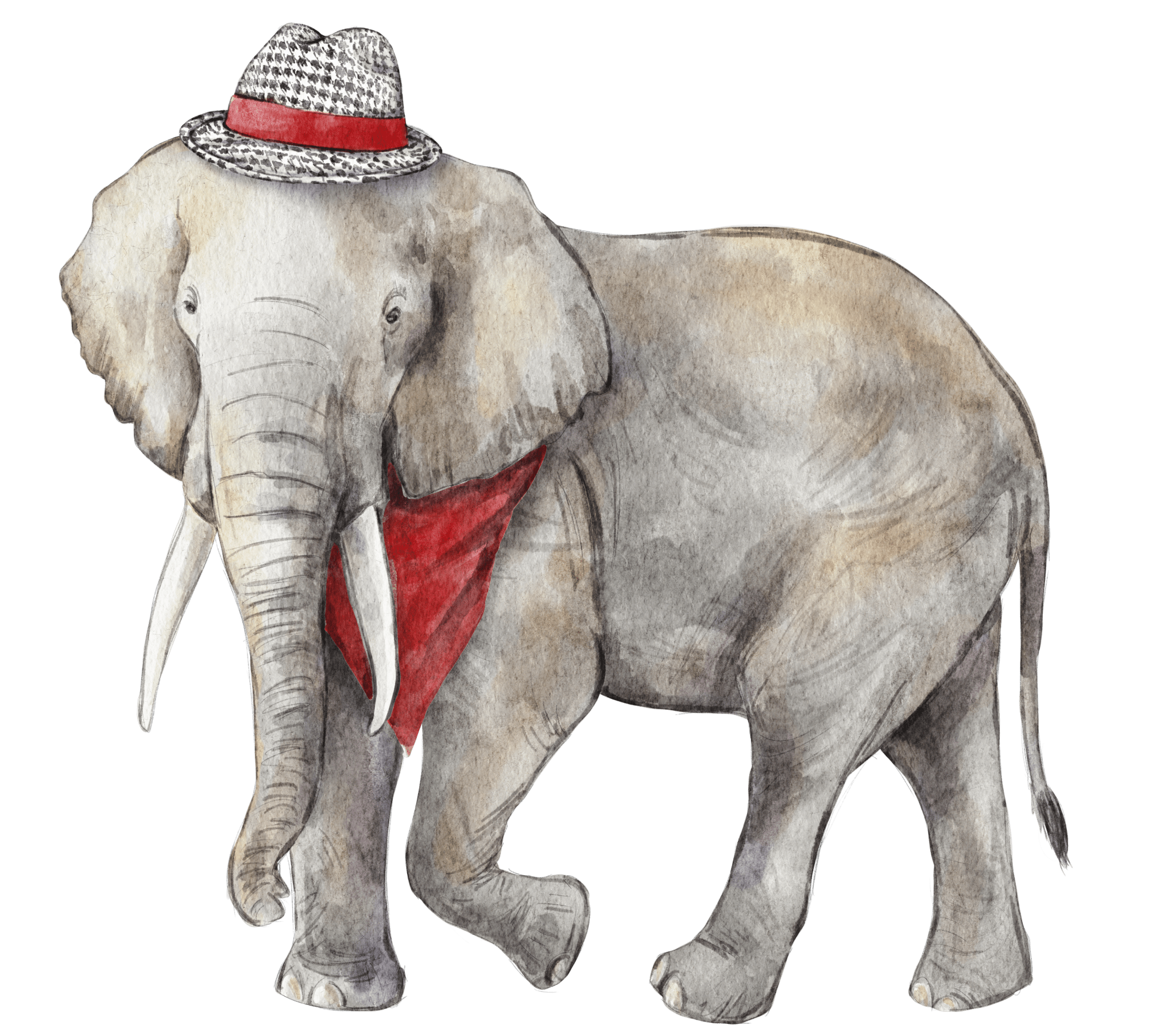 Crimson & White Elephant Swizzle Sticks