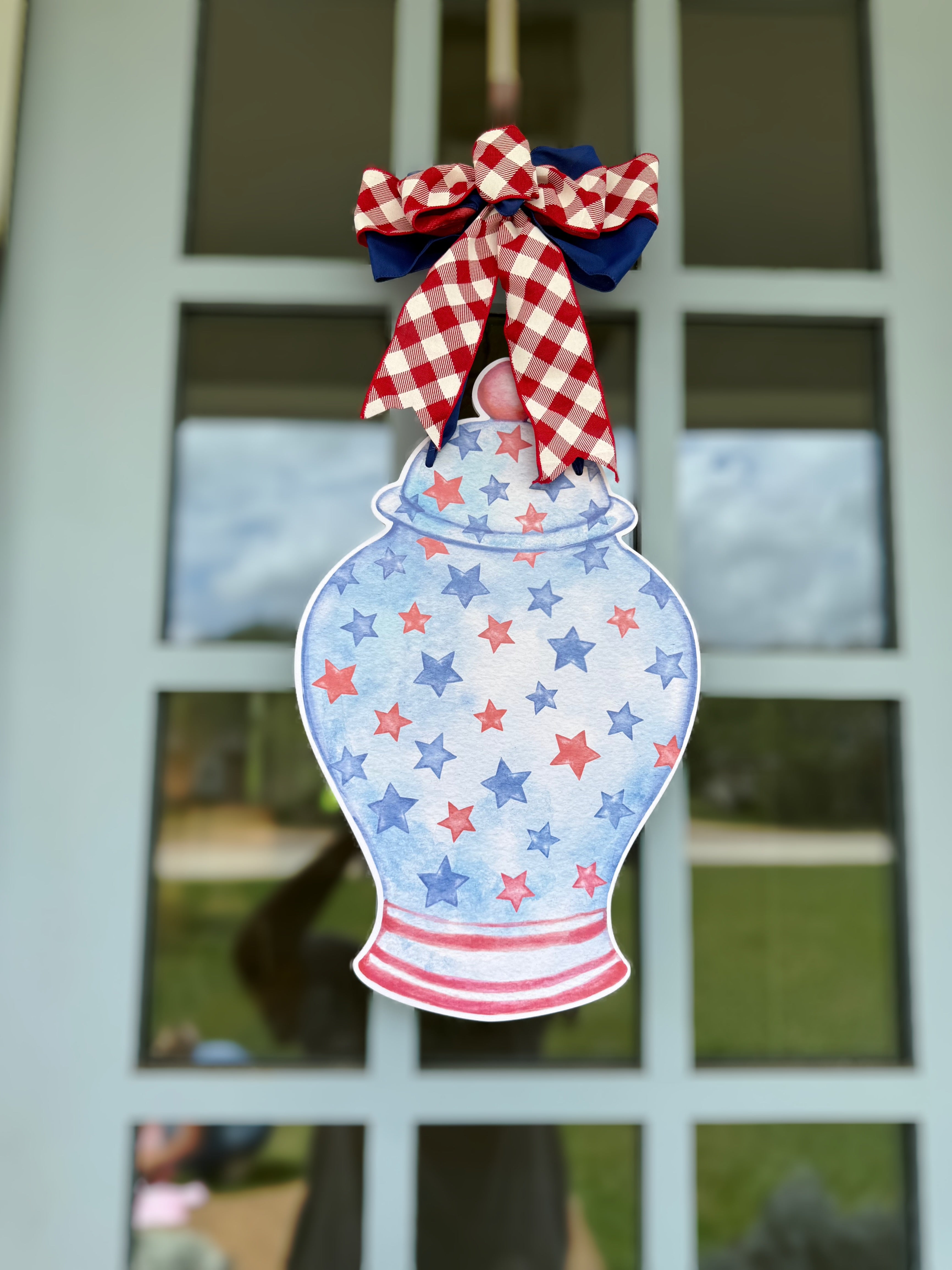 Stars and Stripes Ginger Jar Door Hanger