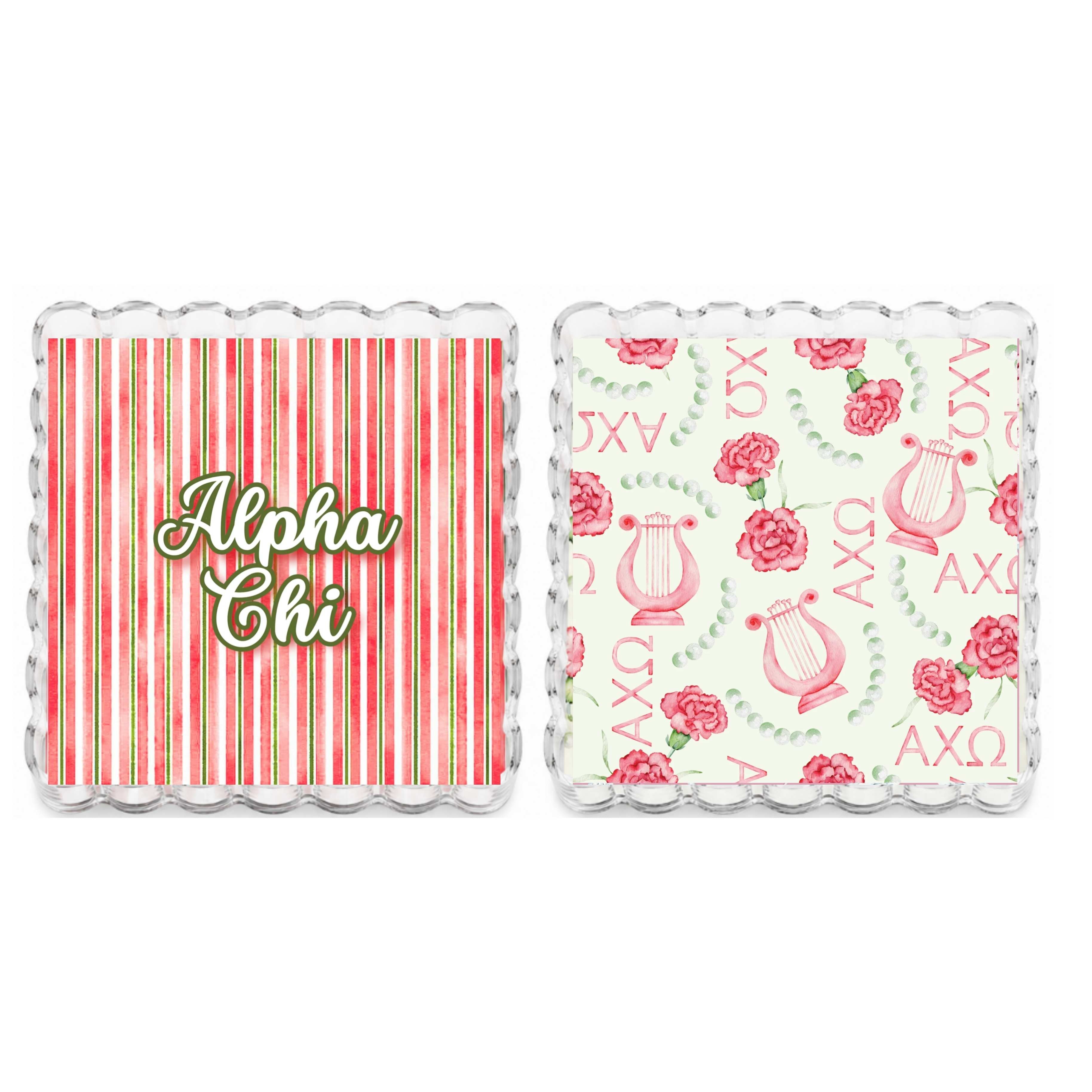 Alpha Chi Omega Reversible & Interchangeable Trinket Tray