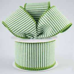 Clover Green & White Pinstripe