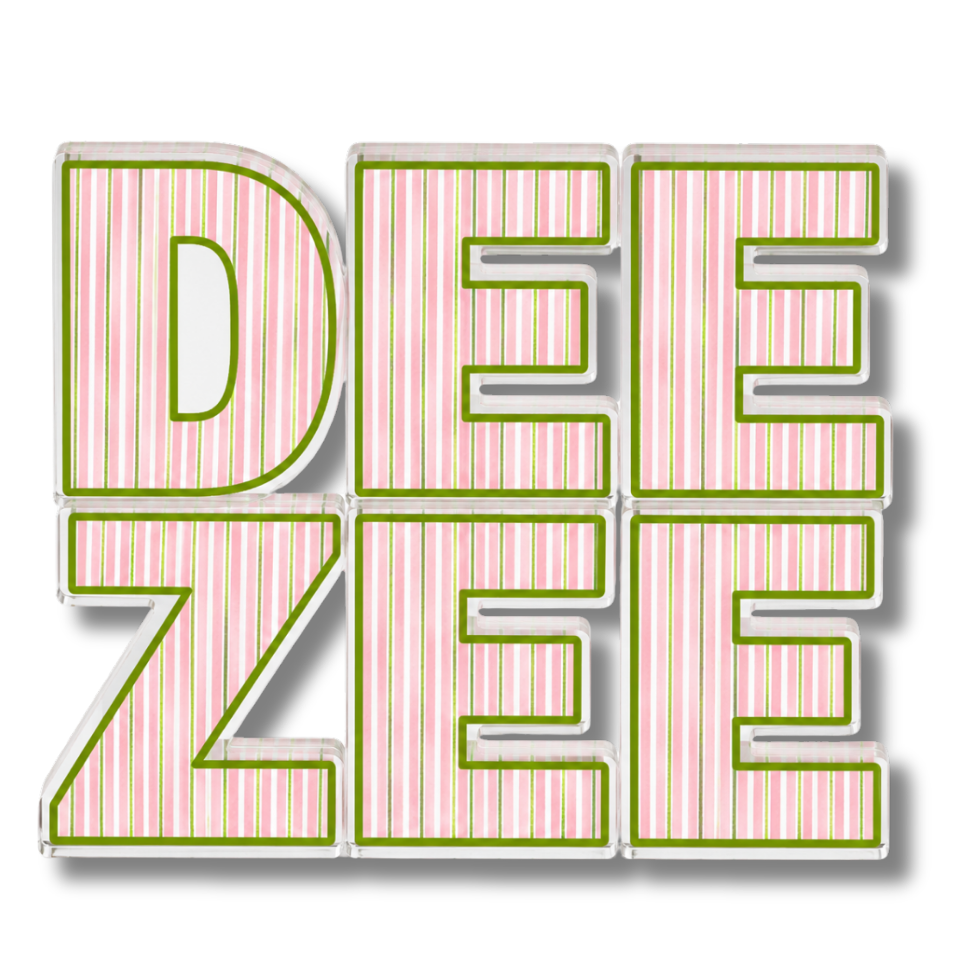 Delta Zeta Signature Stripe Acrylic Shelfie