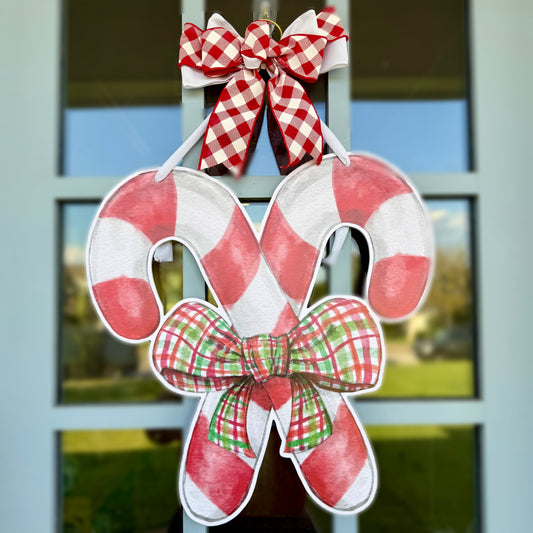 Candy Cane Duet Reversible Door Hanger (Ships Nov 3)