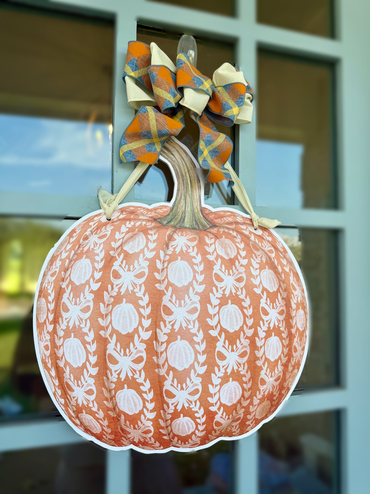Pumpkin Spice & Blush Reversible Door Hanger