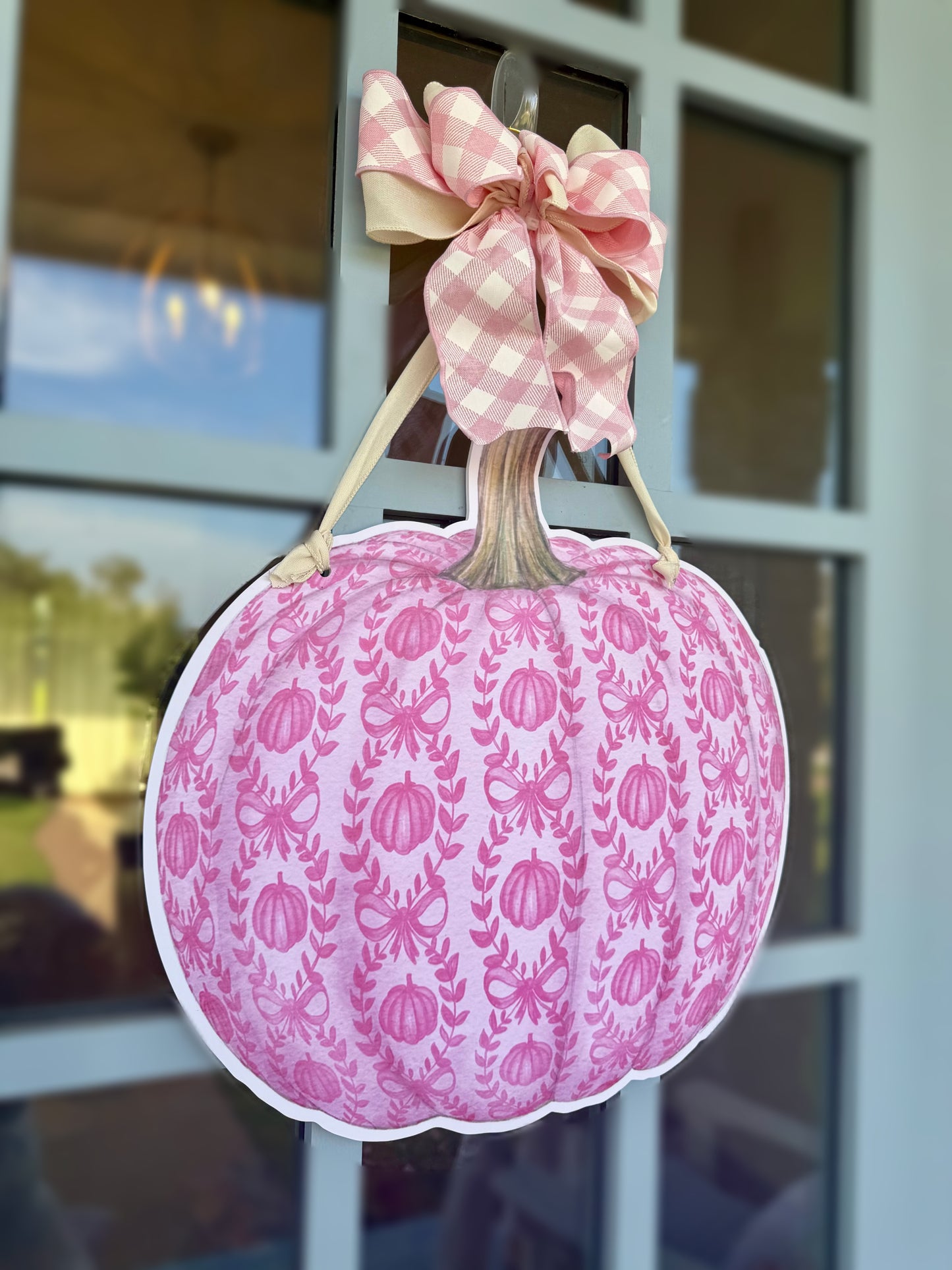 Pumpkin Spice & Blush Reversible Door Hanger