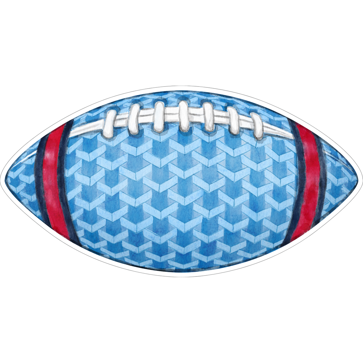 Light Blue & Red Geometric Football Door Hanger