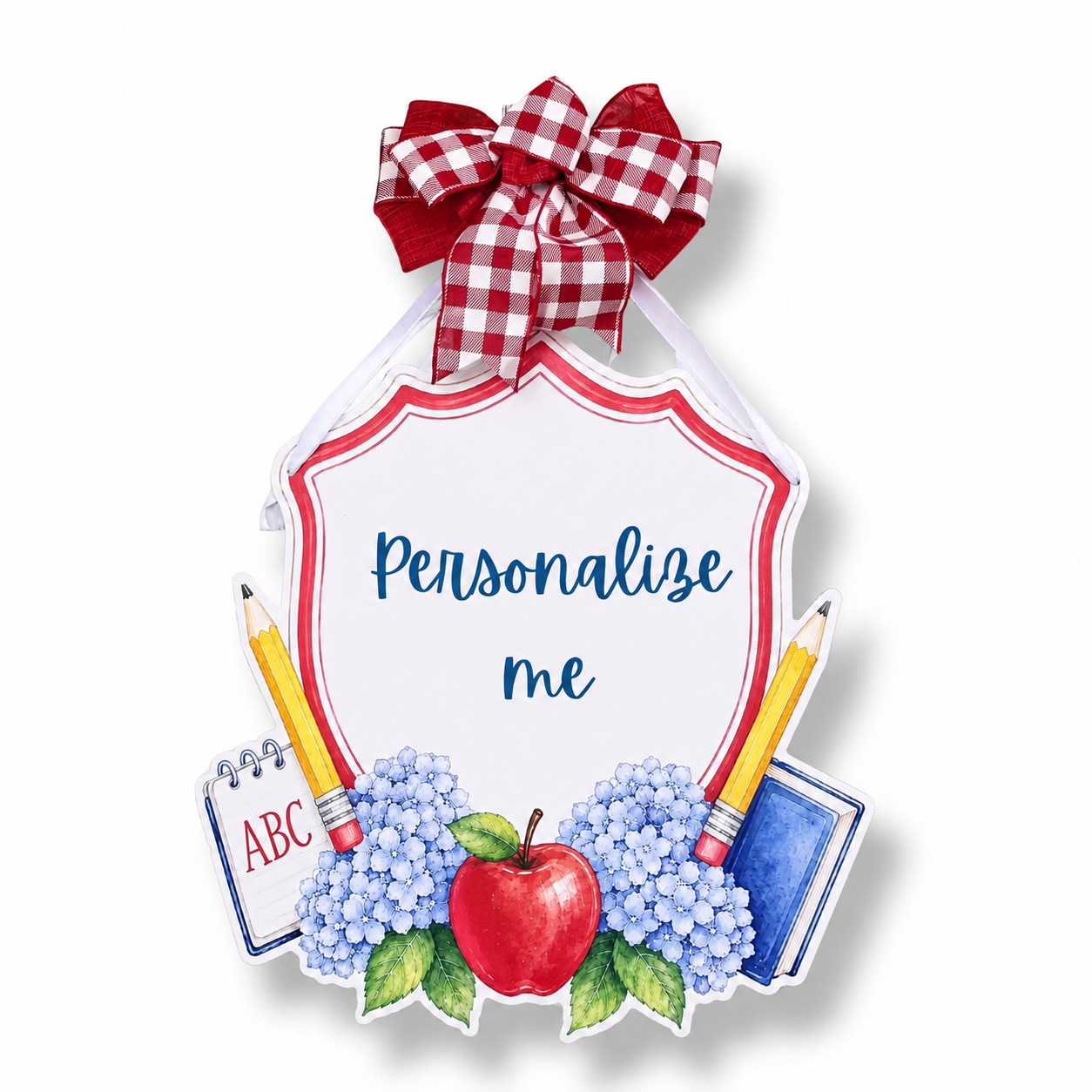 Personalized School Days Crest Door Hanger