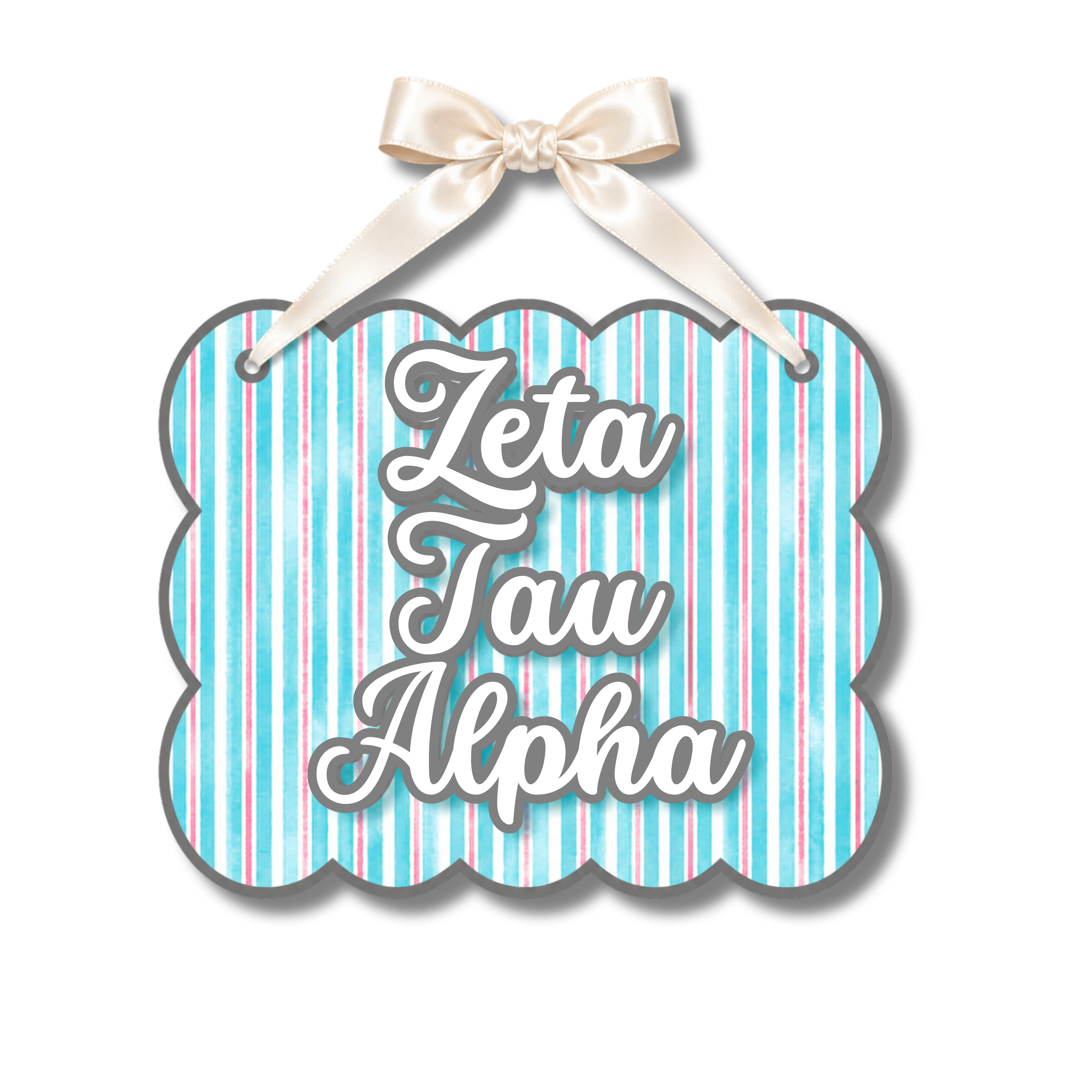Zeta Tau Alpha Signature Stripe Door Hanger