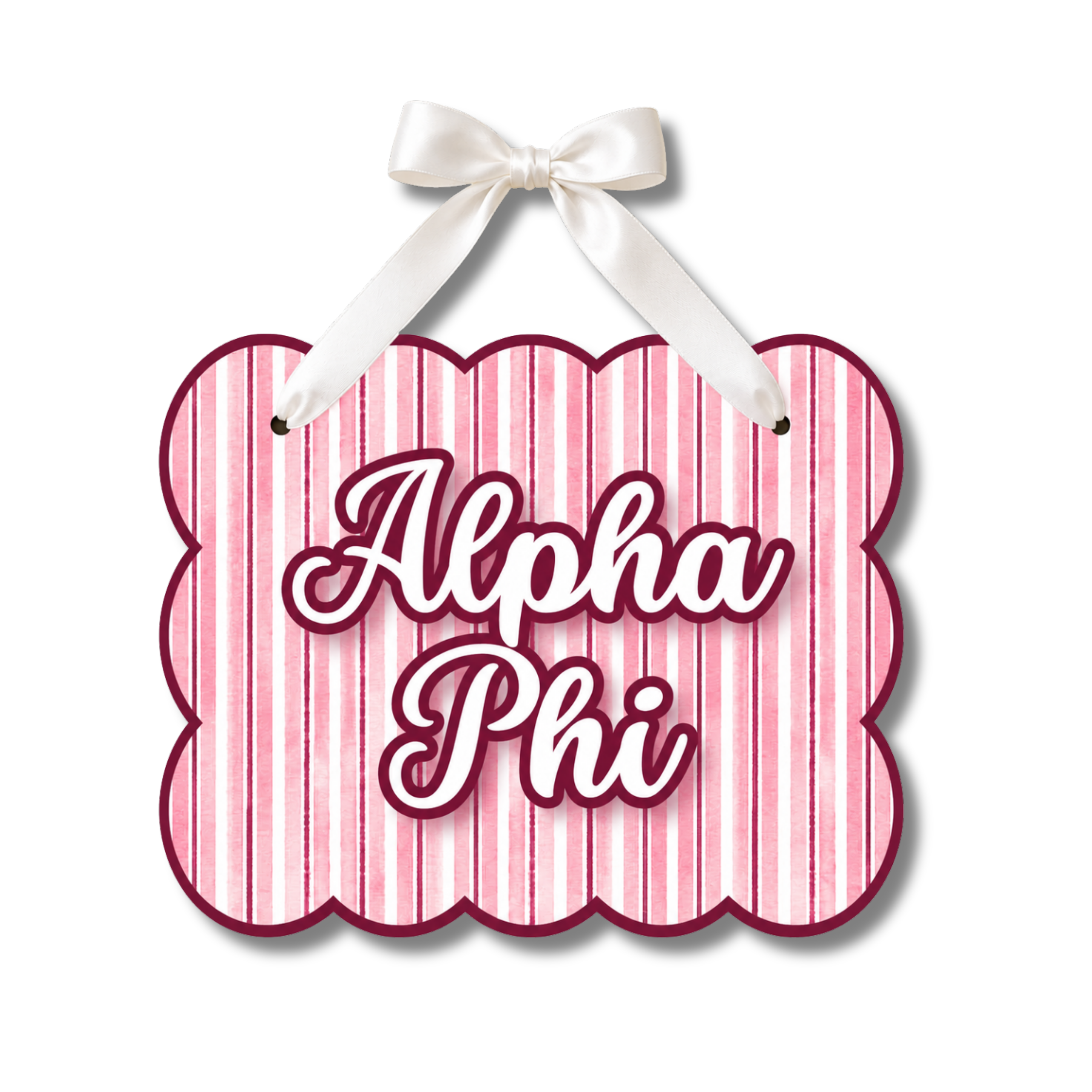 Alpha Phi Signature Stripe Door Hanger