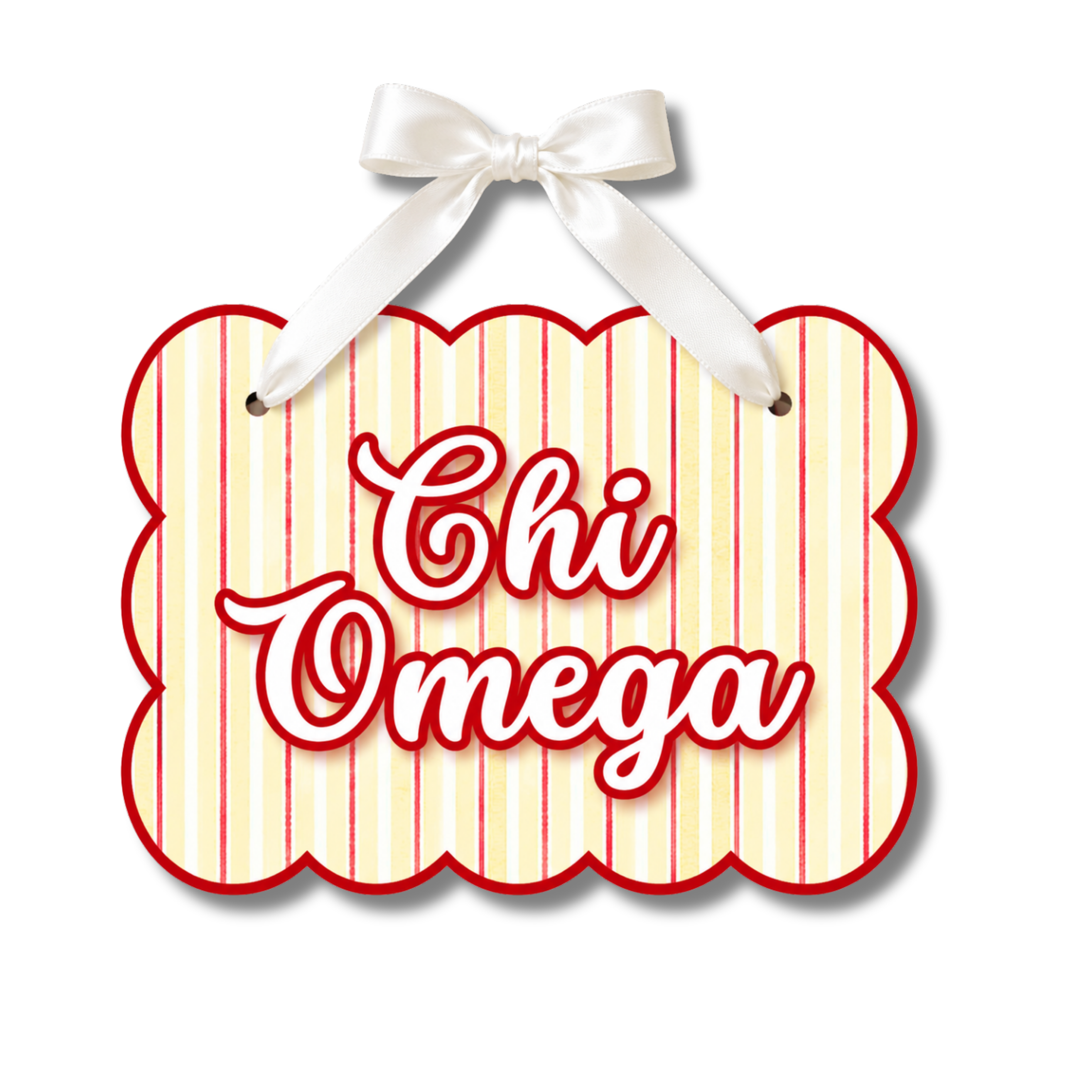 Chi Omega Signature Stripe Door Hanger