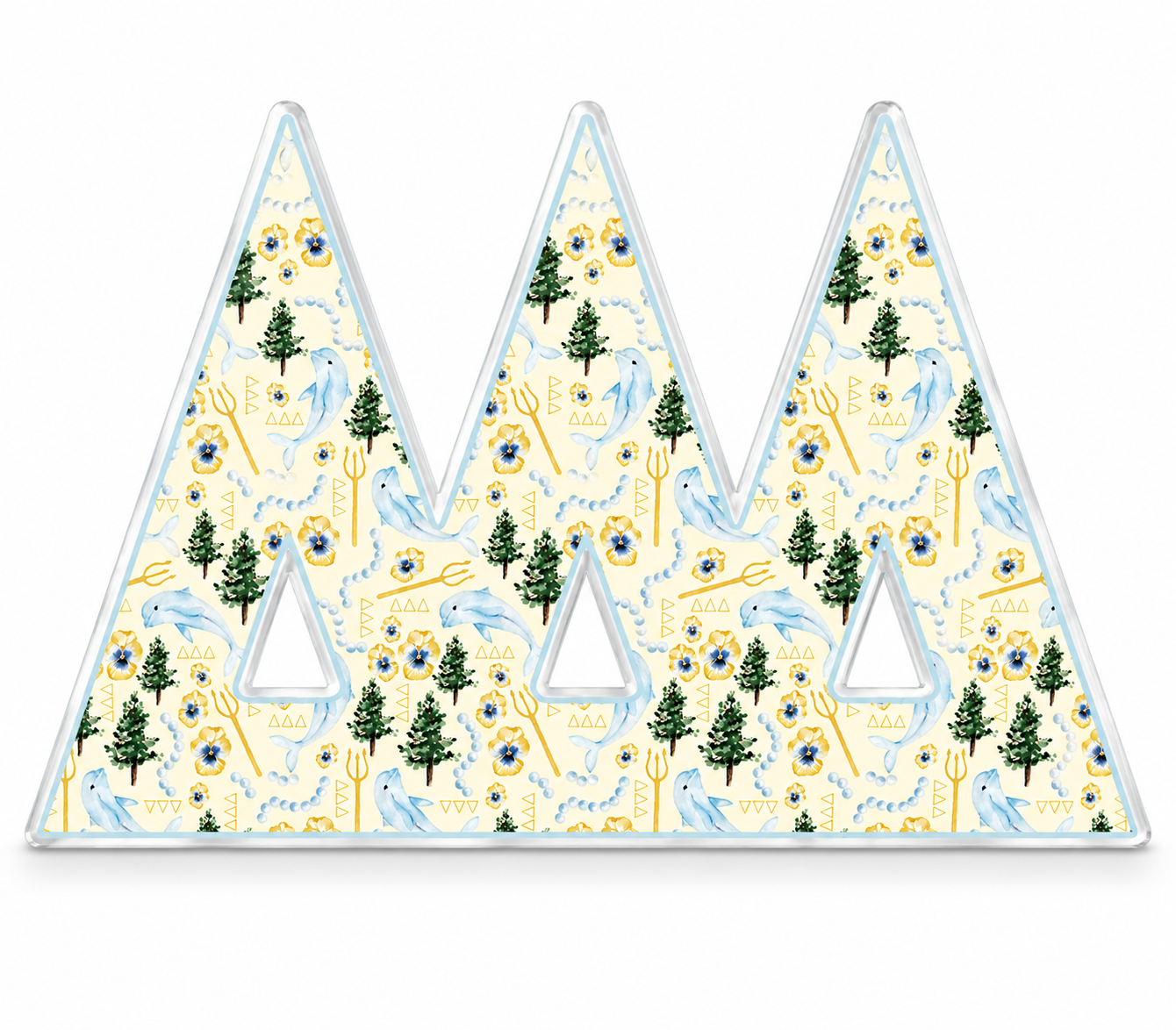 Tri Delta Acrylic Shelf Decor