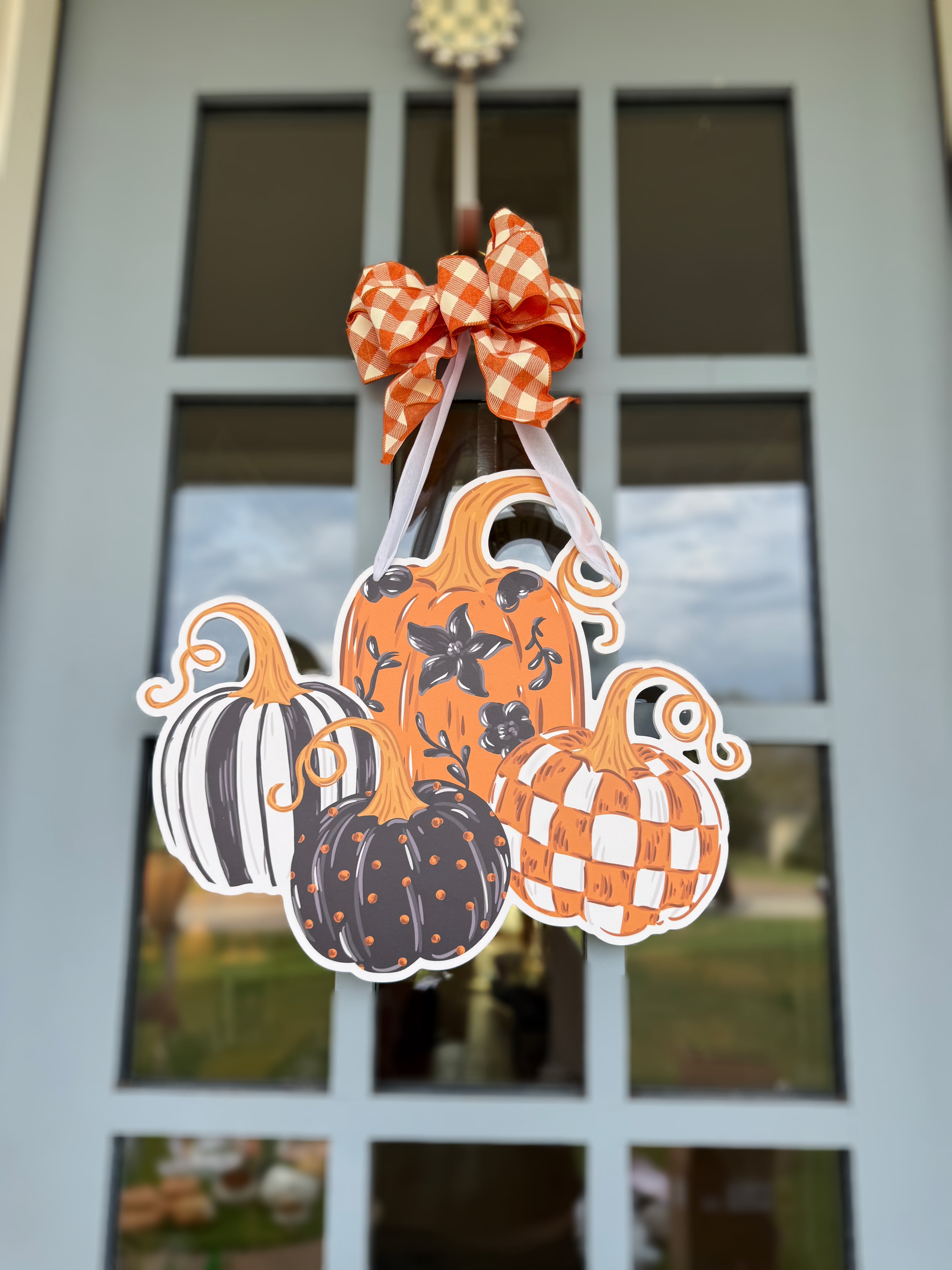 Midnight Harvest Pumpkins Door Hanger