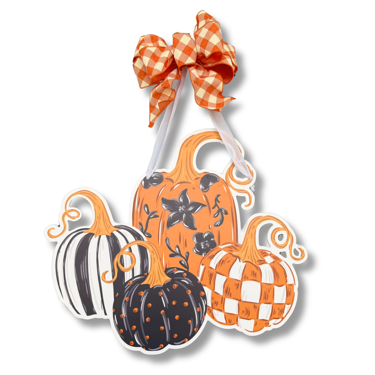 Midnight Harvest Pumpkins Door Hanger