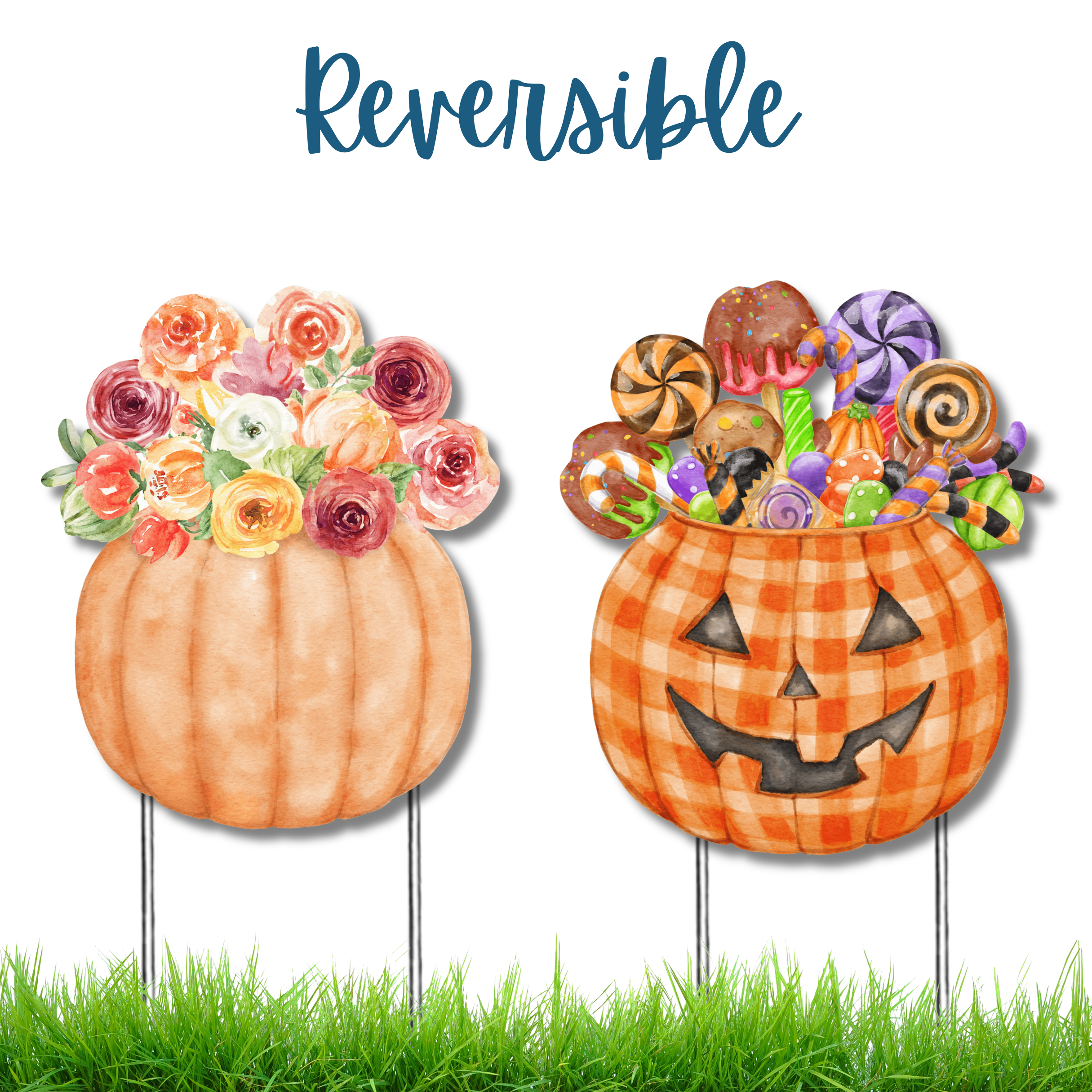 Bloom and Boo Reversible Garden Stake