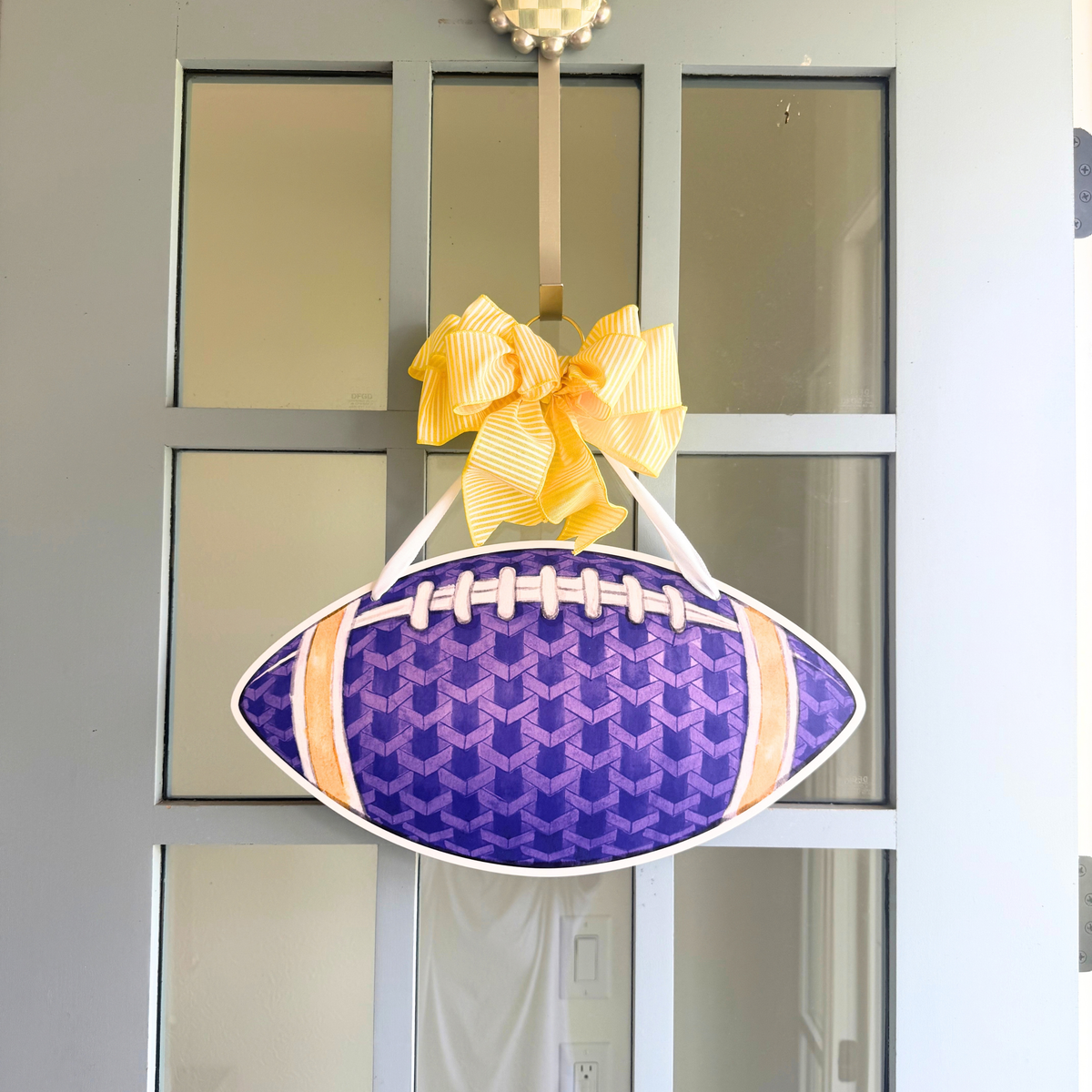 Purple & Gold Football Door Hanger