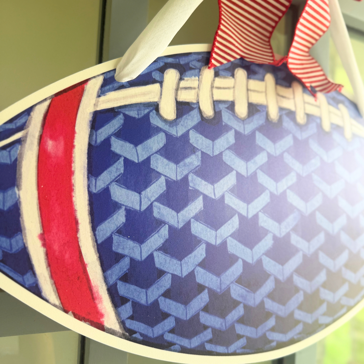 Royal Blue Football Door Hanger