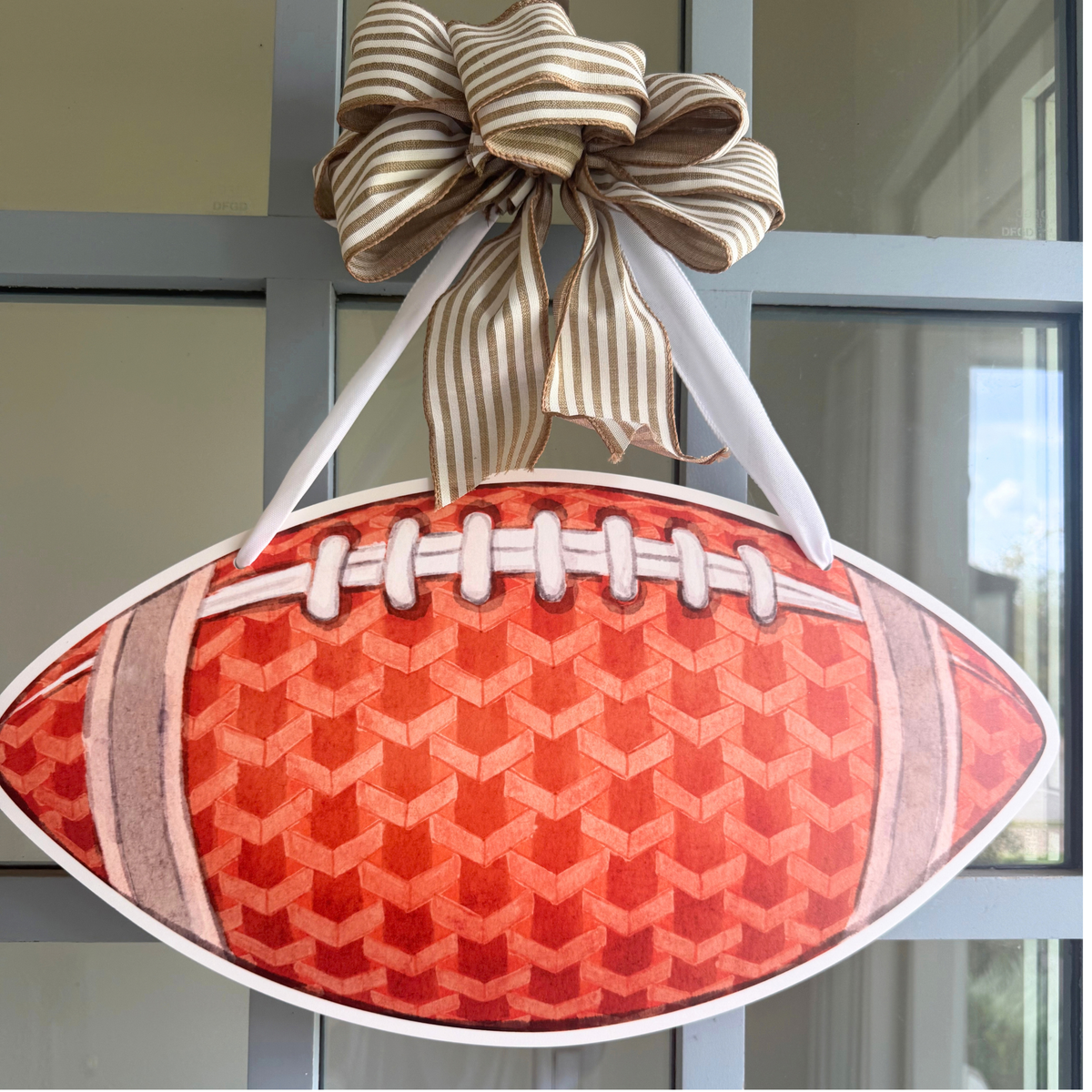 Orange Football Door Hanger