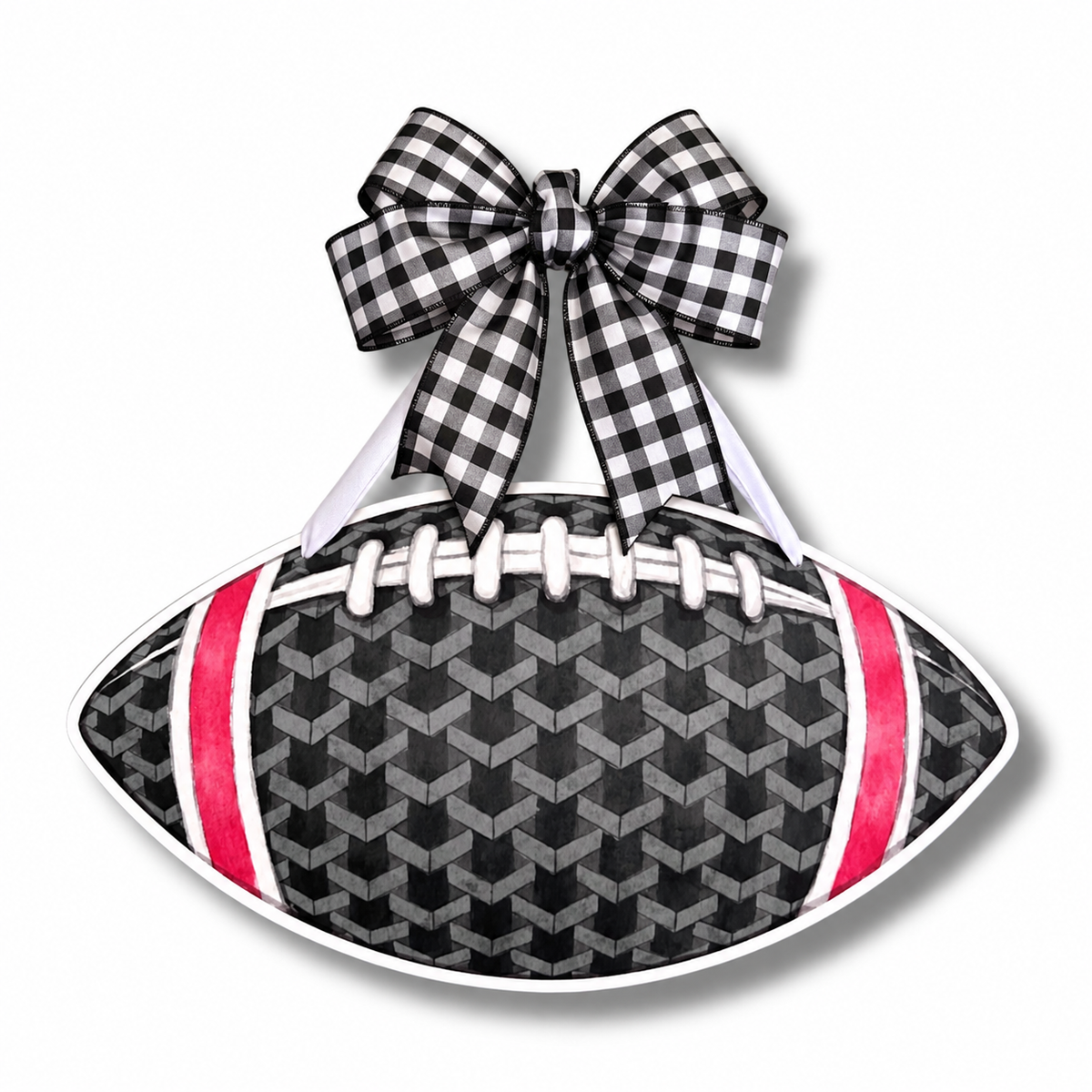 Black & Red Geometric Football Door Hanger