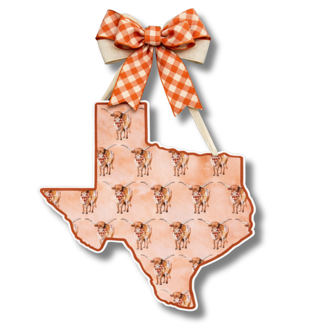 Lonestar Longhorn Printed Door Hanger
