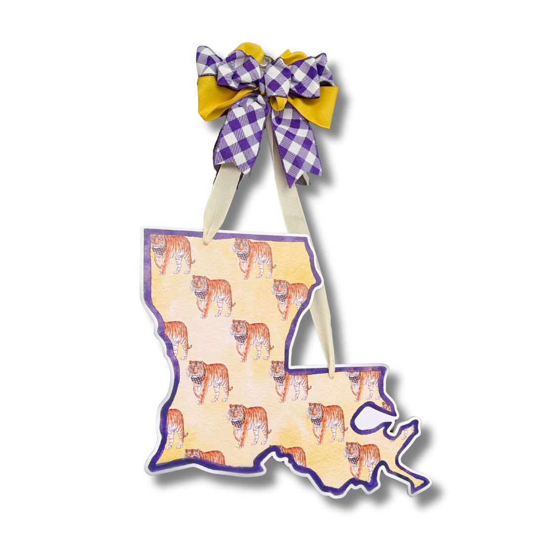 Louisiana Tiger Printed Door Hanger