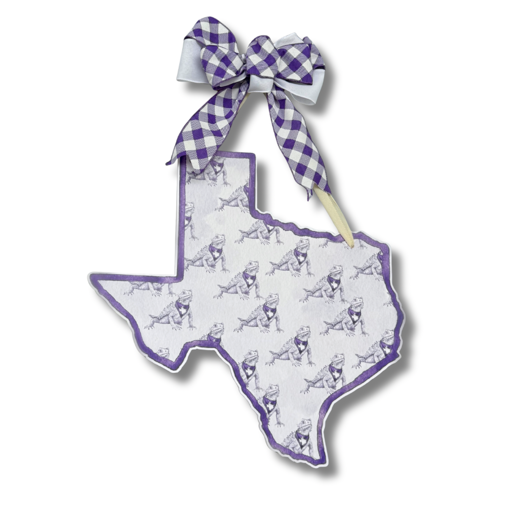 Purple Horned Frog Printed Door Hanger